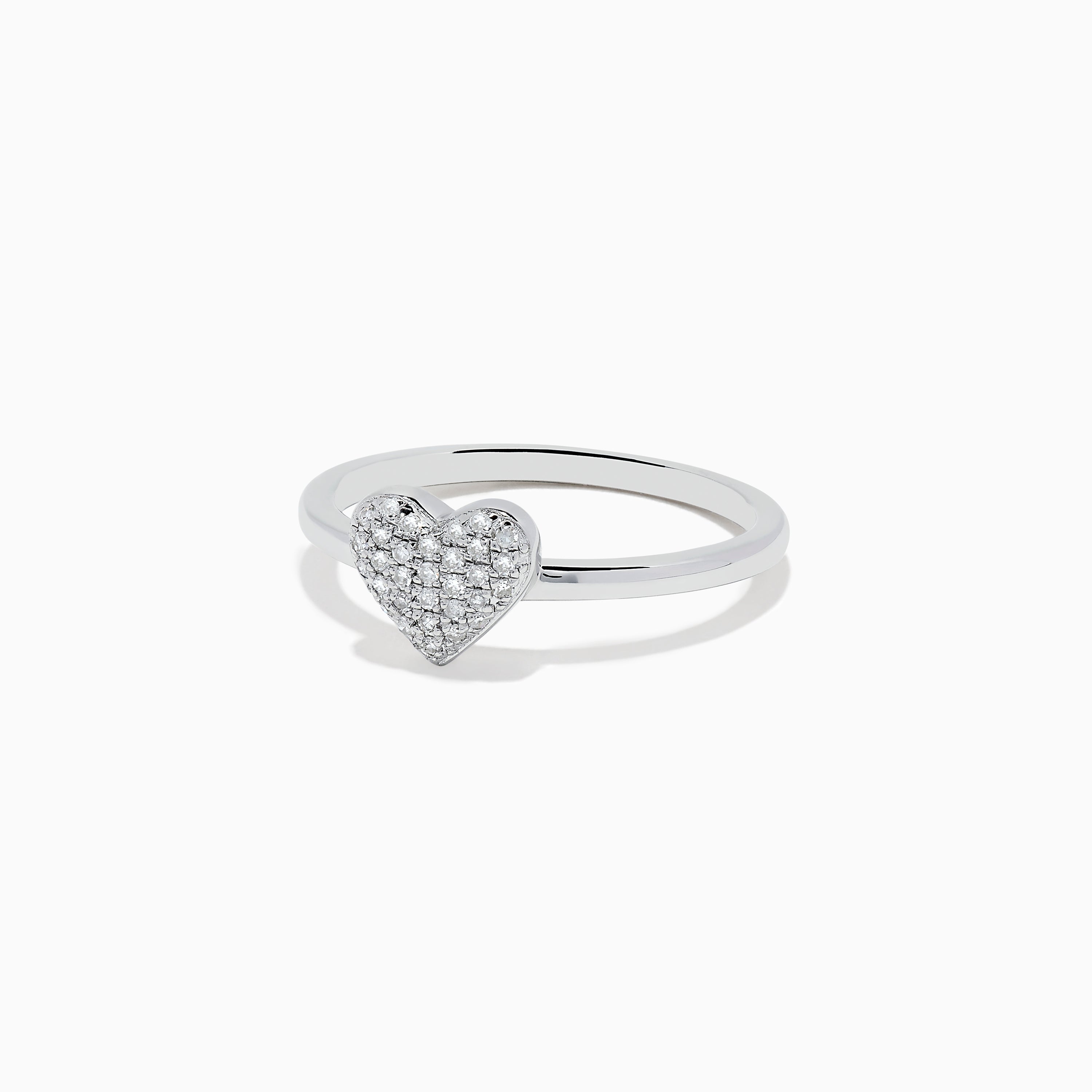 Effy 925 Sterling Silver Diamond Heart Ring