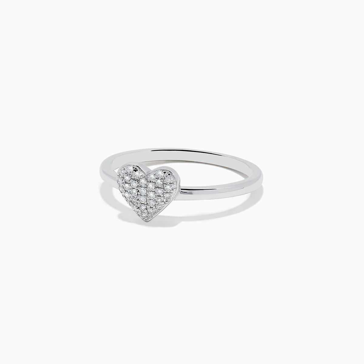 The 925 Sterling Silver Diamond Heart Ring features a heart-shaped centerpiece adorned with sparkling diamonds, displayed against a plain white background.
