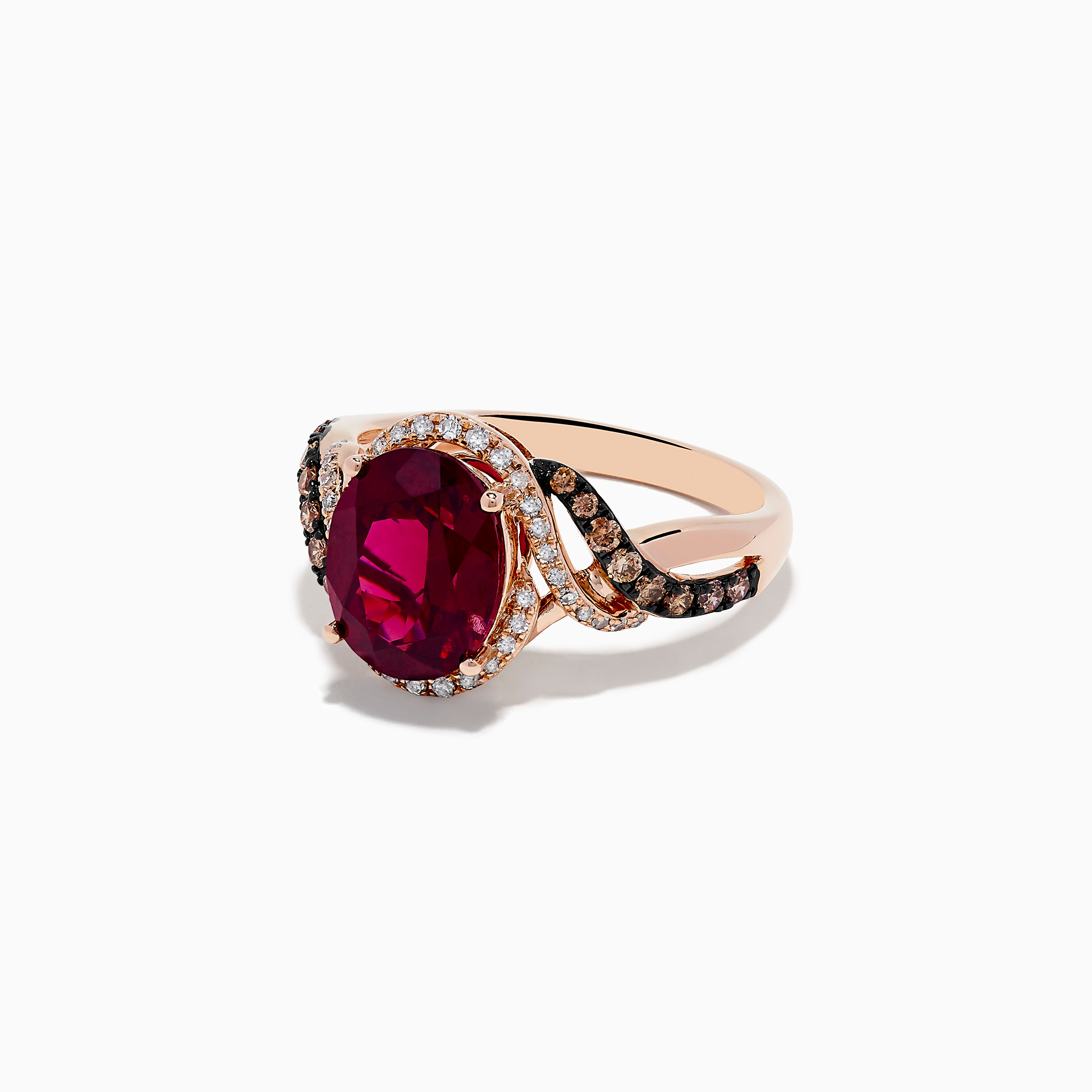 Rhodolite Garnet Rose Gold Twig Ring - The Jewelbox