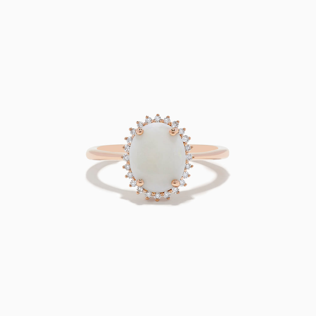 Effy Aurora 14K Rose Gold Opal and Diamond Ring