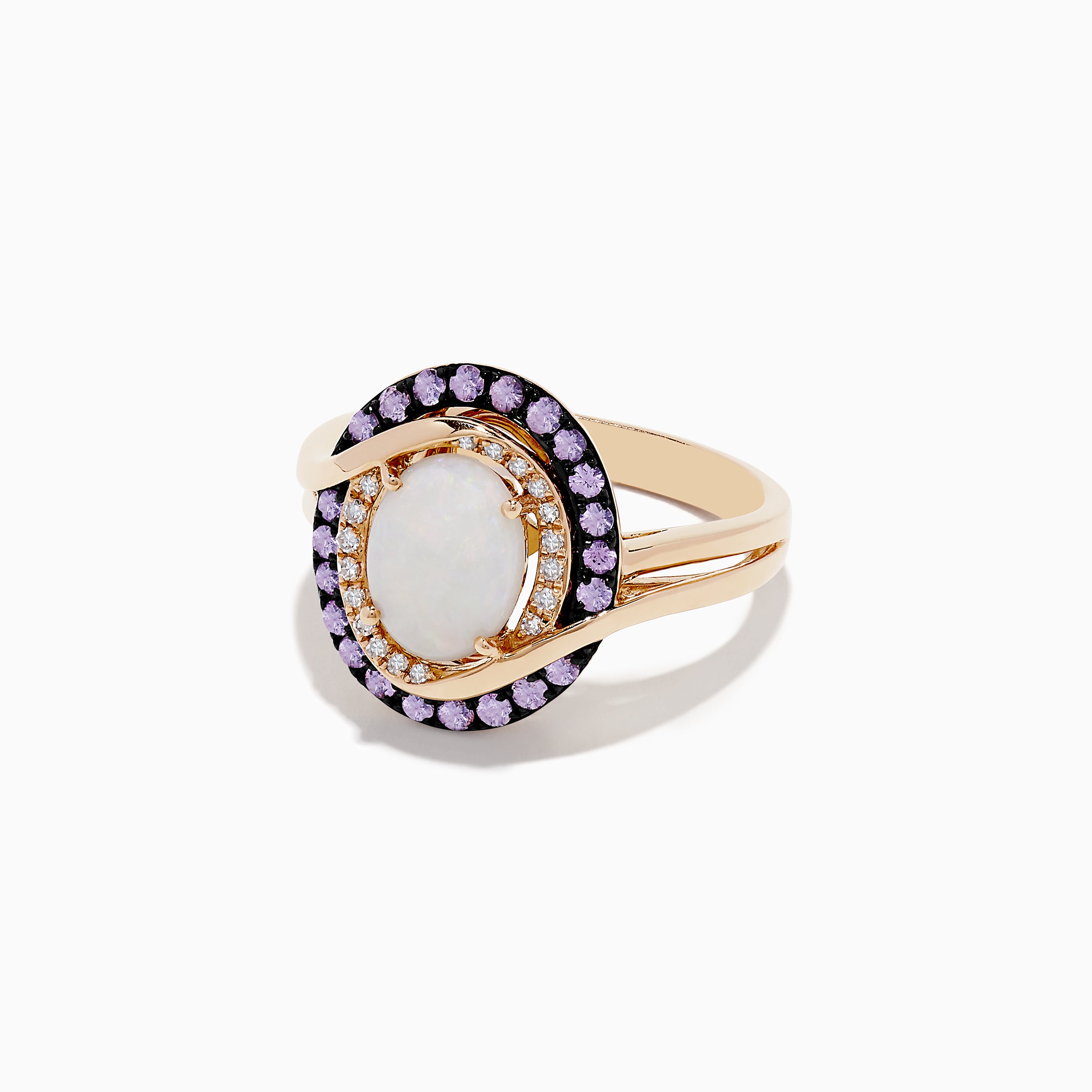 Effy 14K Rose Gold Opal, Pink Sapphire and Diamond Ring, 1.38 TCW