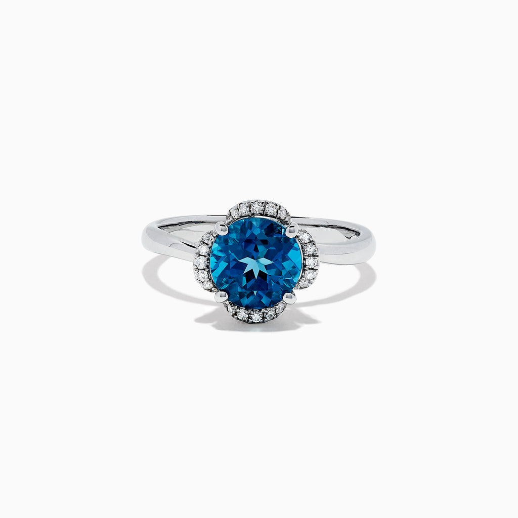 Effy Ocean Bleu 14K Gold London Blue Topaz and Diamond Ring, 2.10 TCW