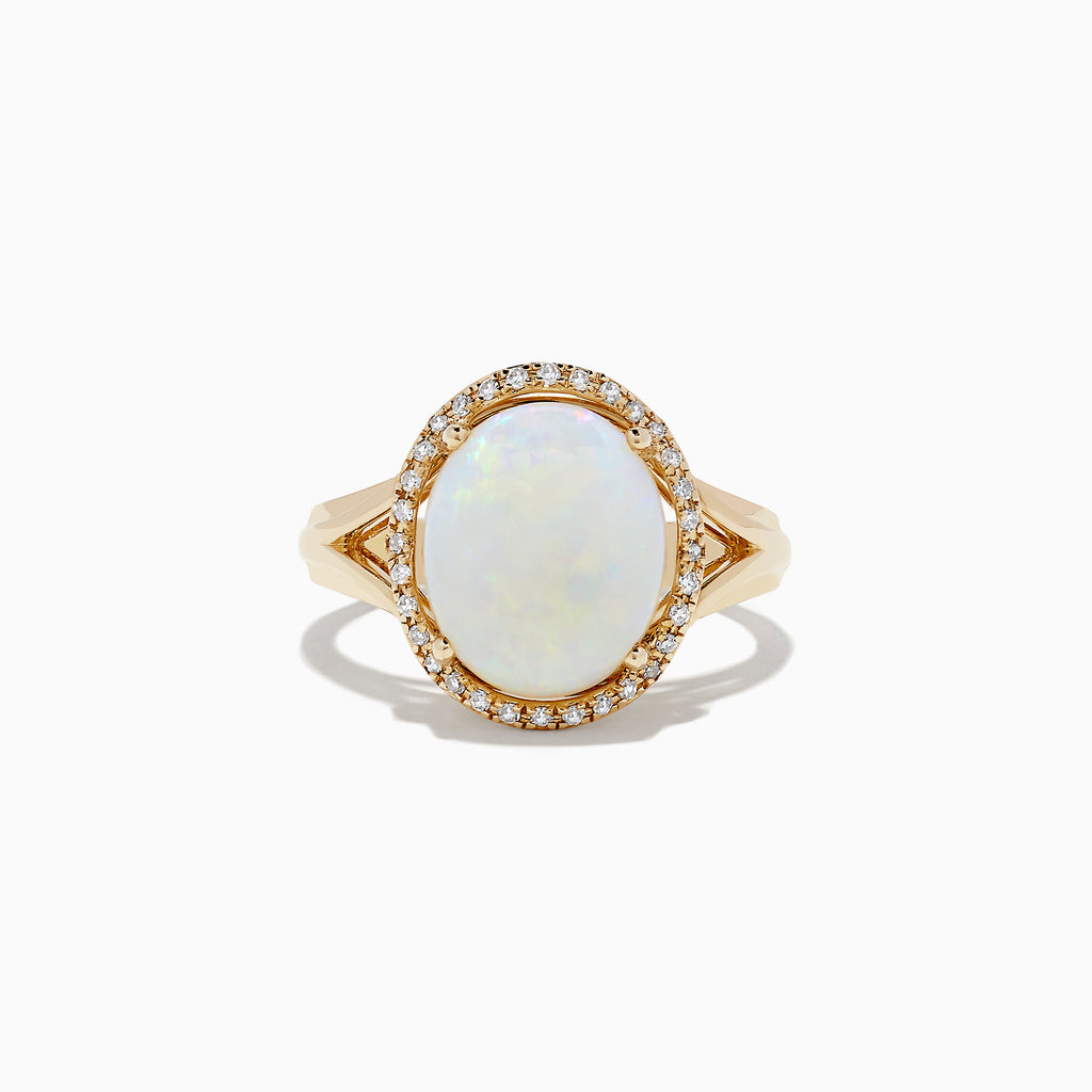 Effy Aurora 14K Yellow Gold Opal and Diamond Ring, 2.64 TCW