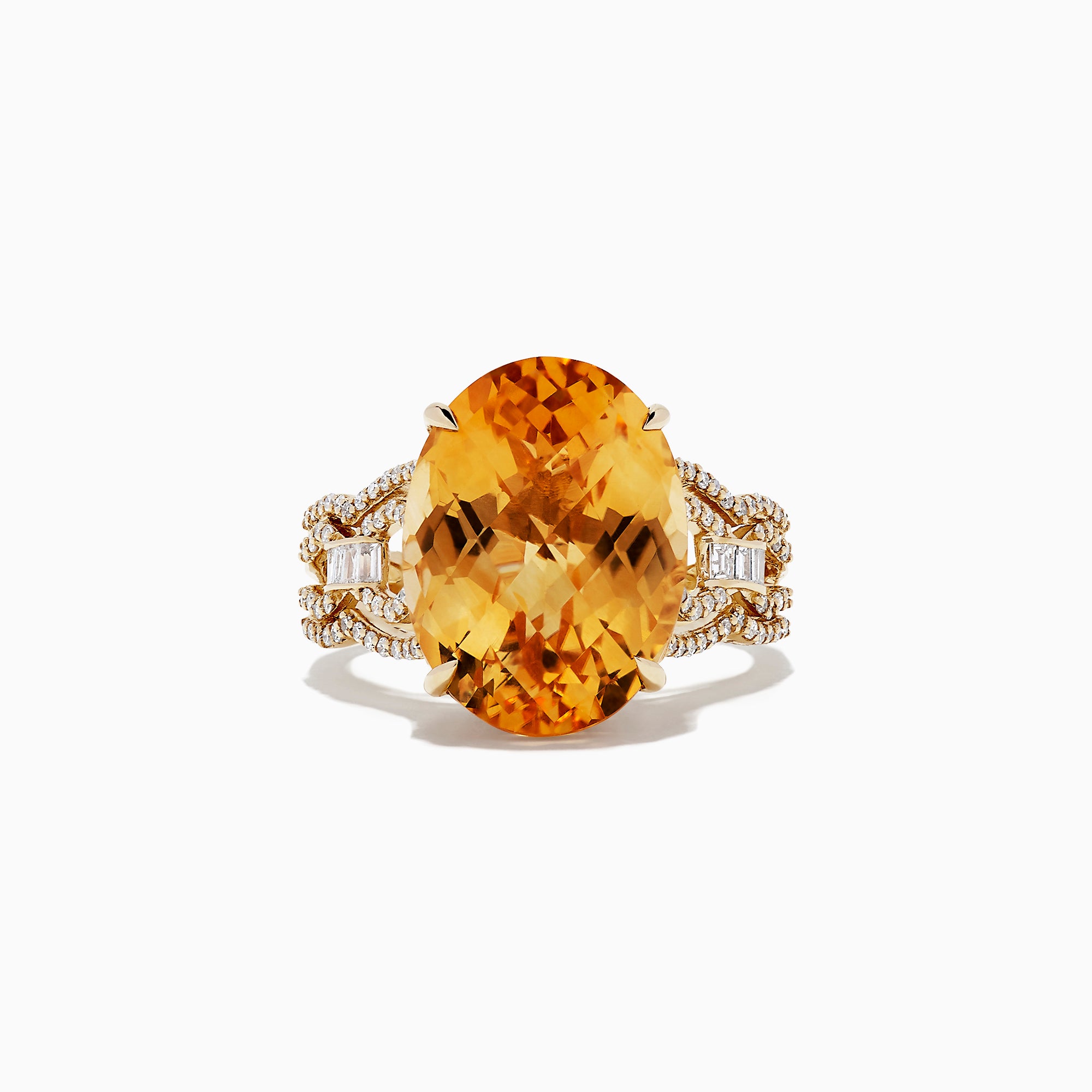 Effy Sunset 14K Yellow Gold Citrine and Diamond Cocktail Ring, 9.72 TCW