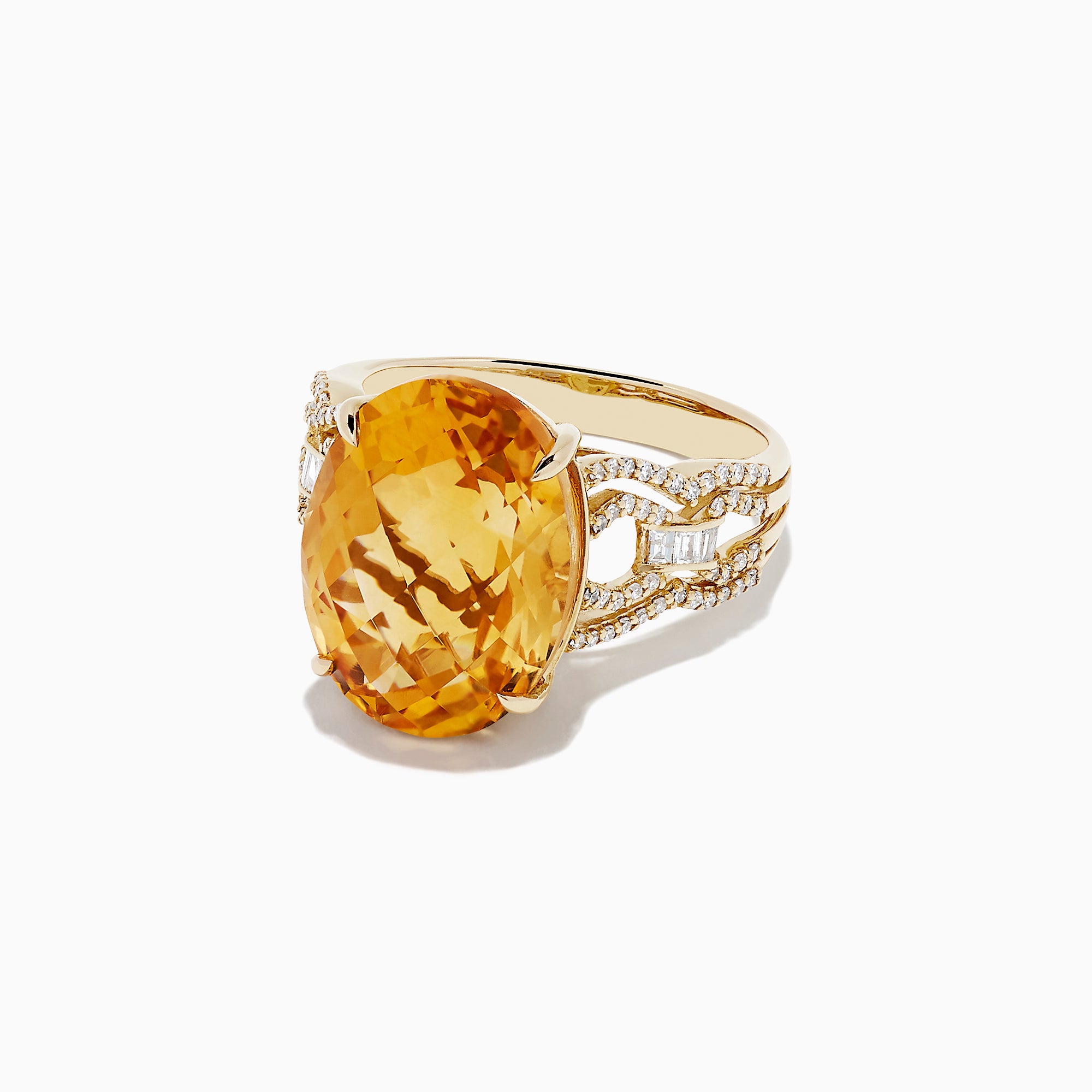Effy Sunset 14K Yellow Gold Citrine and Diamond Cocktail Ring, 9.72 TCW