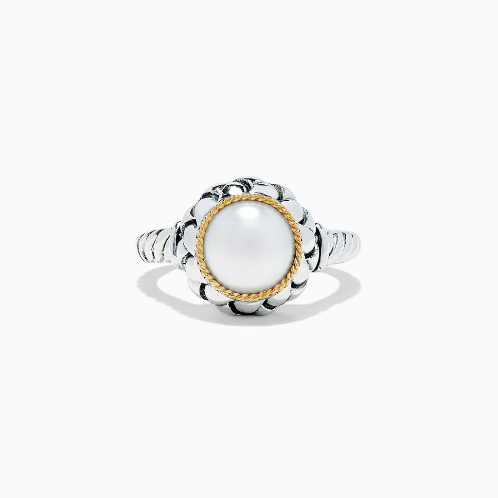 Effy 925 Sterling Silver & 18K Yellow Gold Cultured Fresh Water Pearl Ring