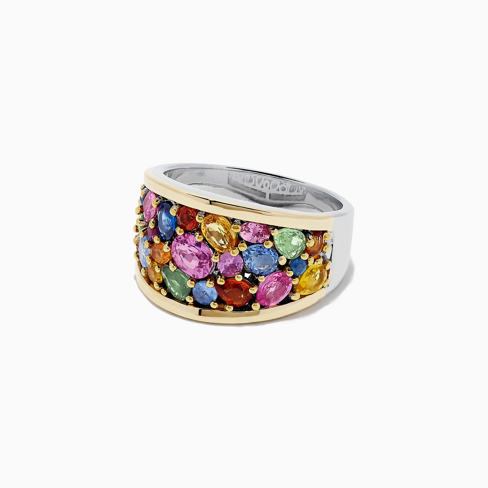 Effy Mosaic Sterling Silver & 18K Gold Multi Gemstone Ring, 4.25 TCW