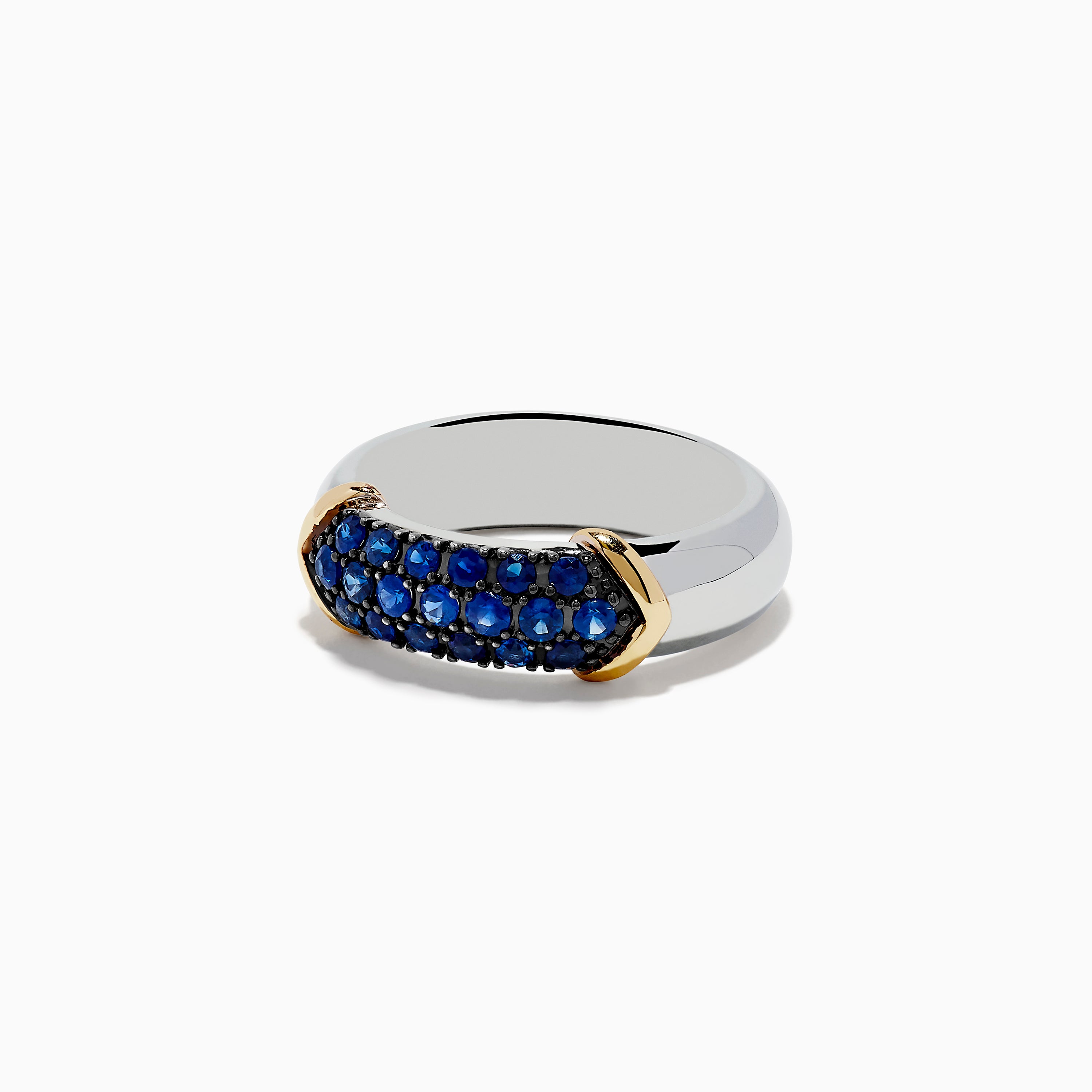 Effy 925 Sterling Silver & 14K Yellow Gold Blue Sapphire Ring