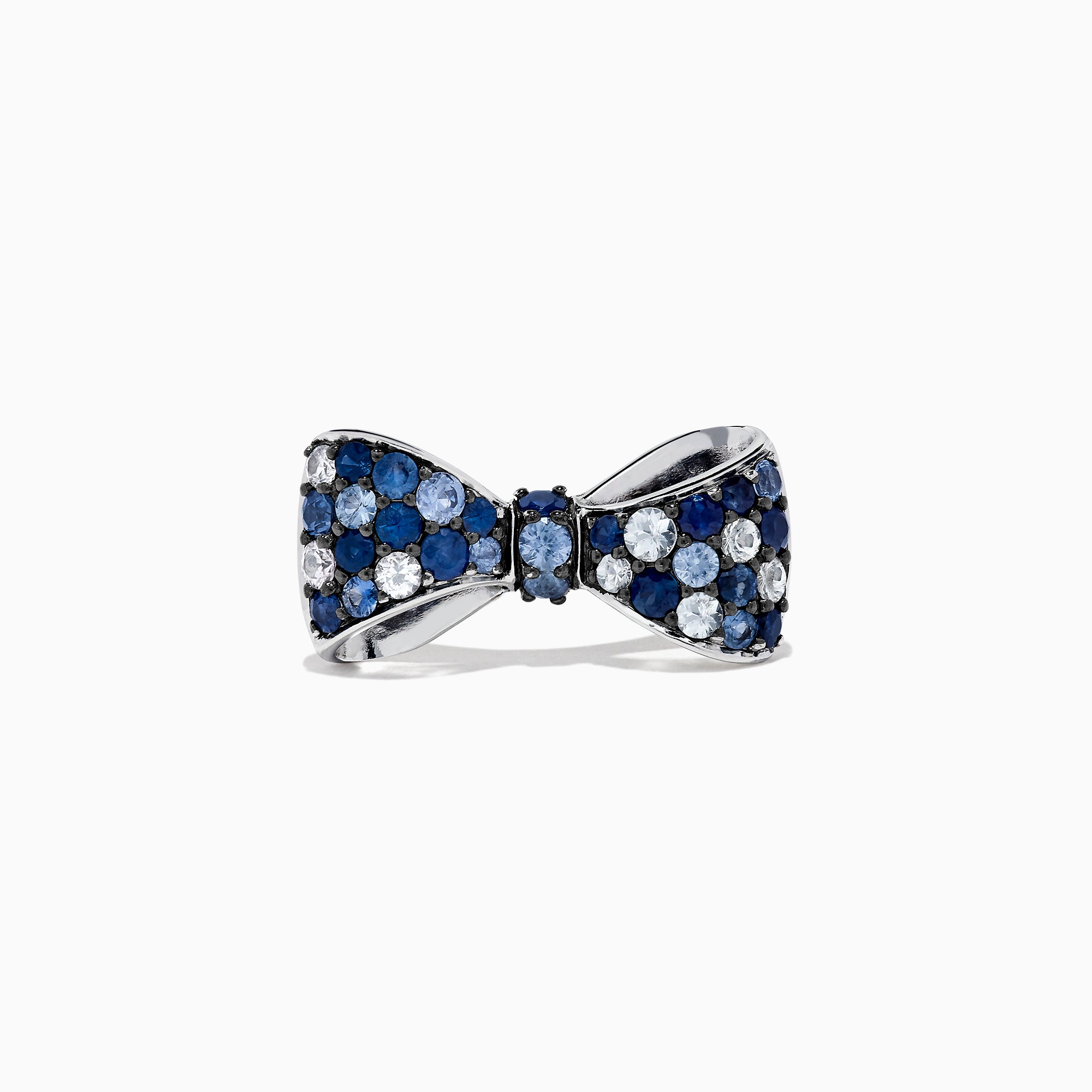 Splash Sterling Silver Blue Sapphire Bow Ring, 1.65 TCW – effyjewelry.com