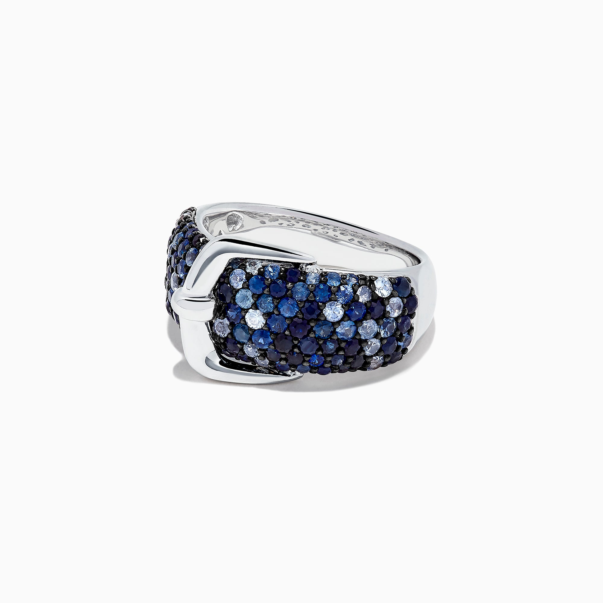 Effy Splash Sterling Silver Blue Sapphire Buckle Ring, 2.41 TCW