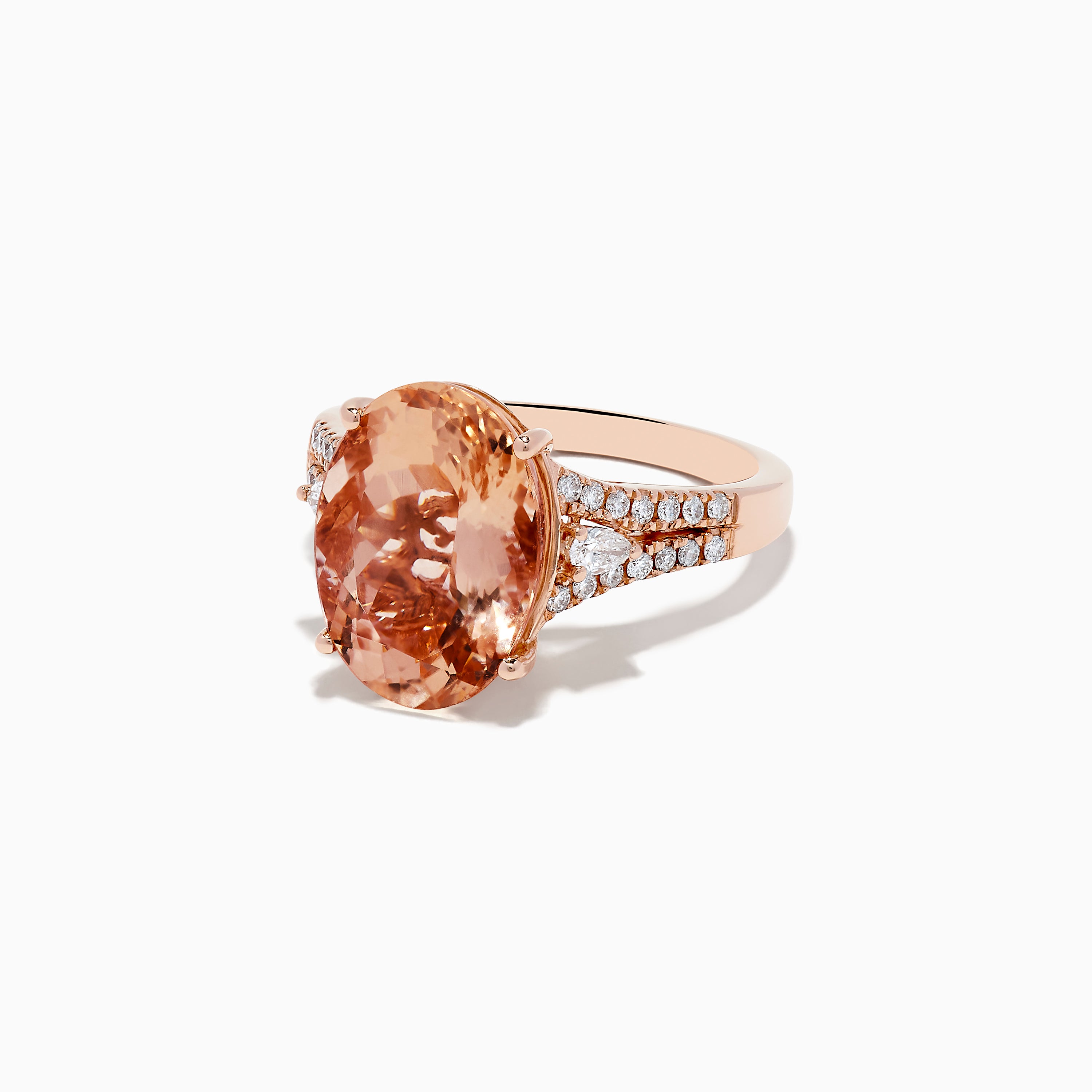 Effy Blush 14K Rose Gold Morganite and Diamond Ring
