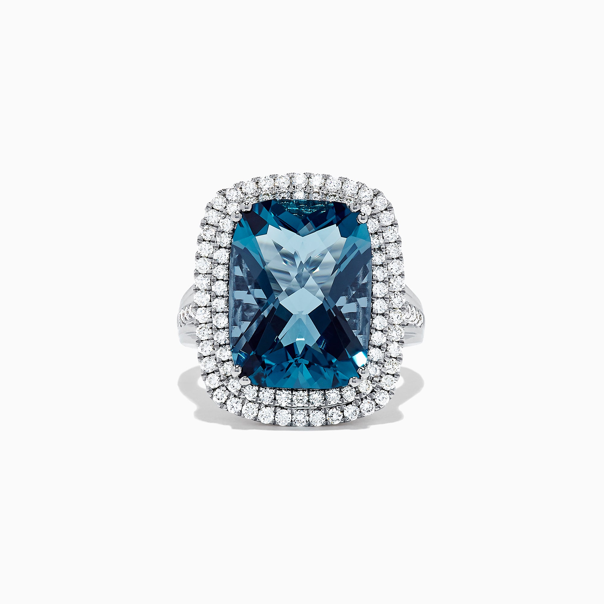 Effy Ocean Bleu 14K White Gold London Blue Topaz and Diamond Ring, 12. 
