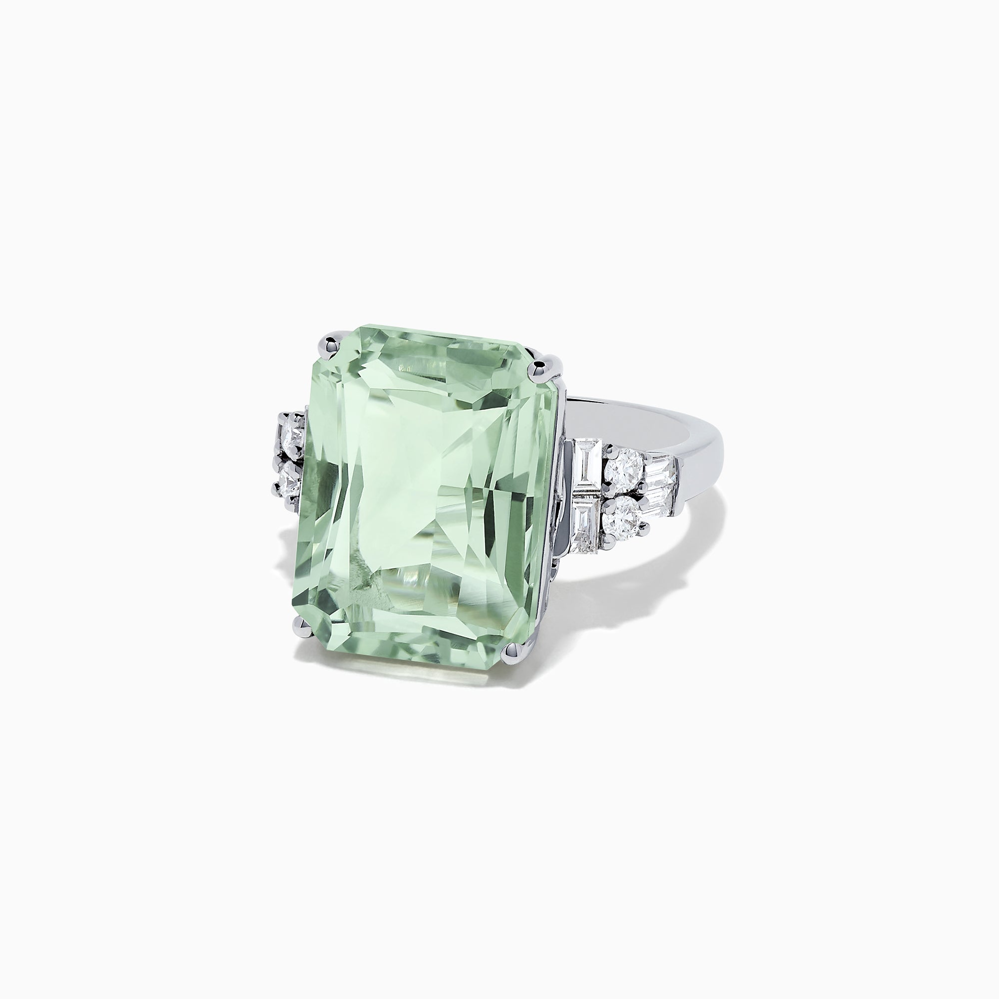 Effy 14k white gold green amethyst & diamond ring Clearance