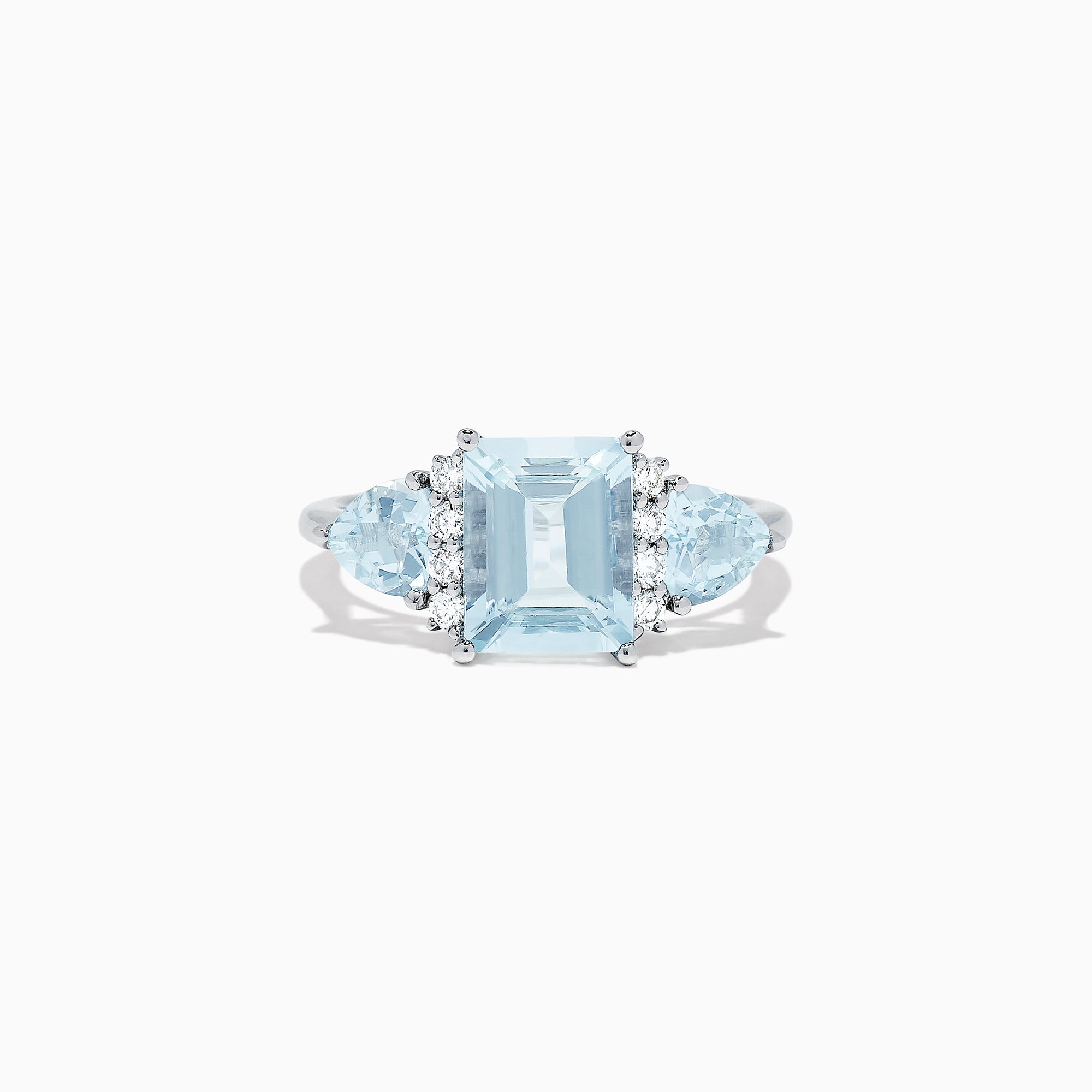 Effy Aquarius 14K White Gold Aquamarine and Diamond Ring, 3.30 TCW