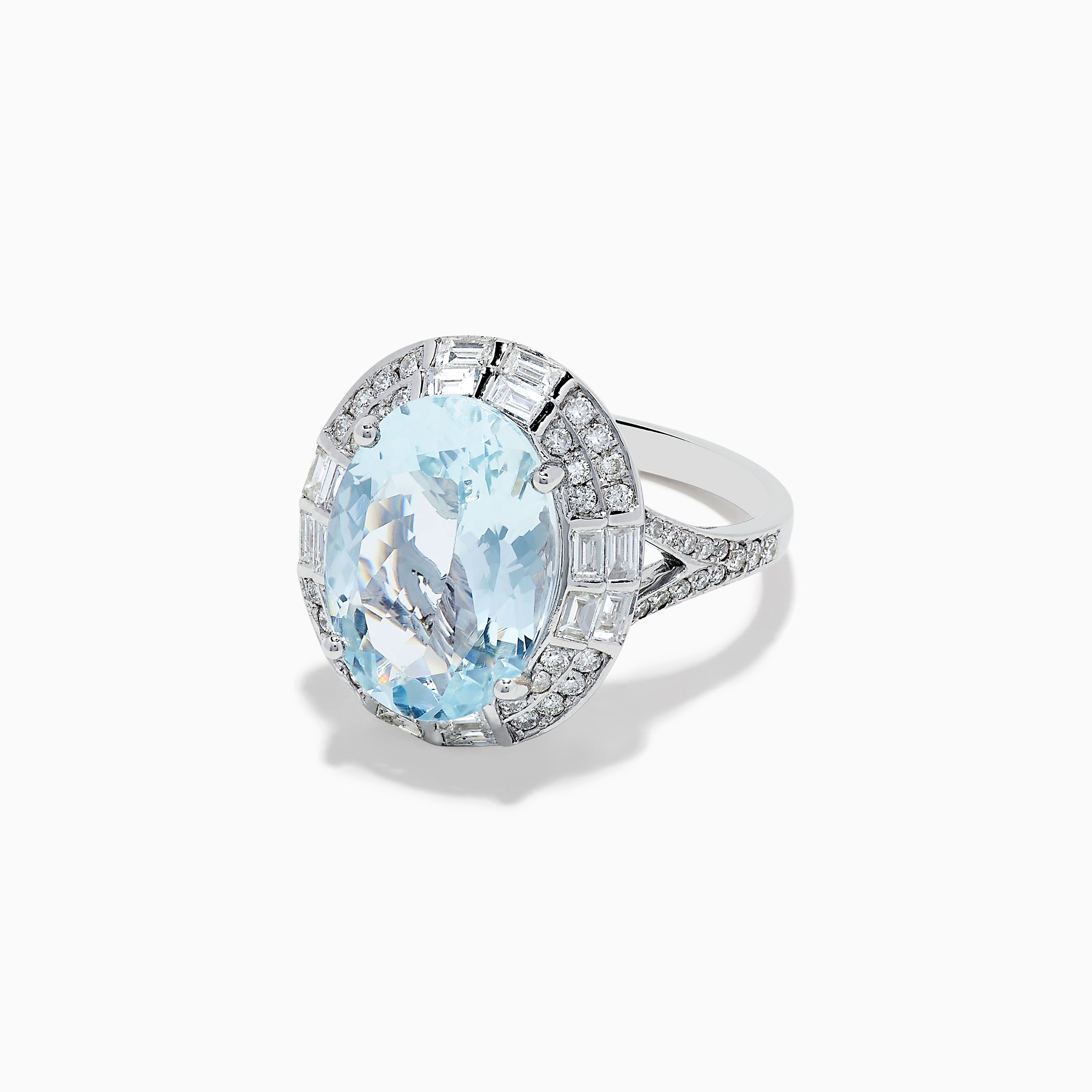 Effy Aquarius 14K White Gold Aquamarine and Diamond Ring