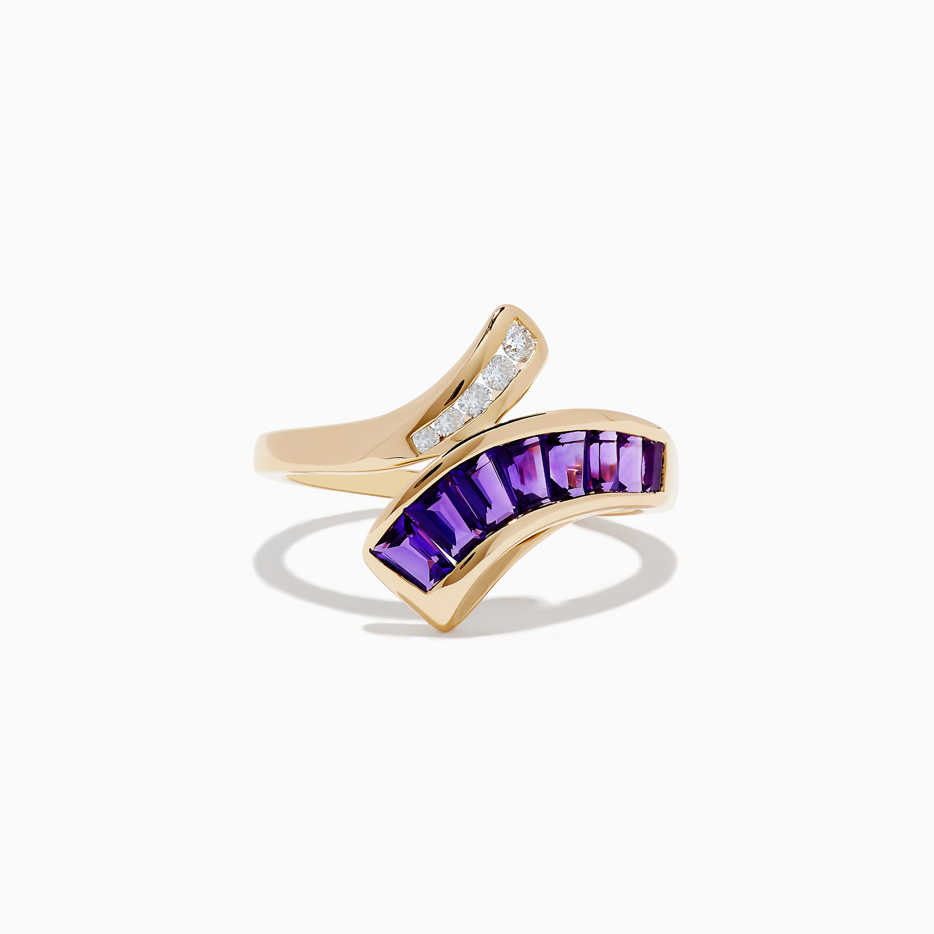 14K Yellow Gold Amethyst and Diamond Ring – effyjewelry.com