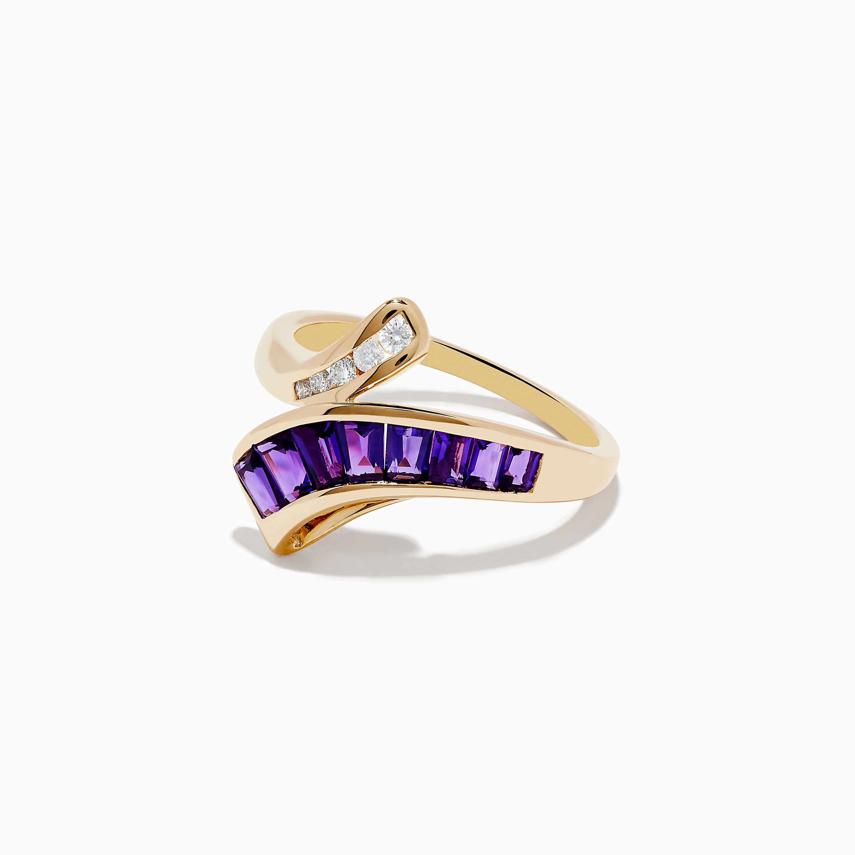 14K Yellow Gold Amethyst and Diamond Ring – effyjewelry.com