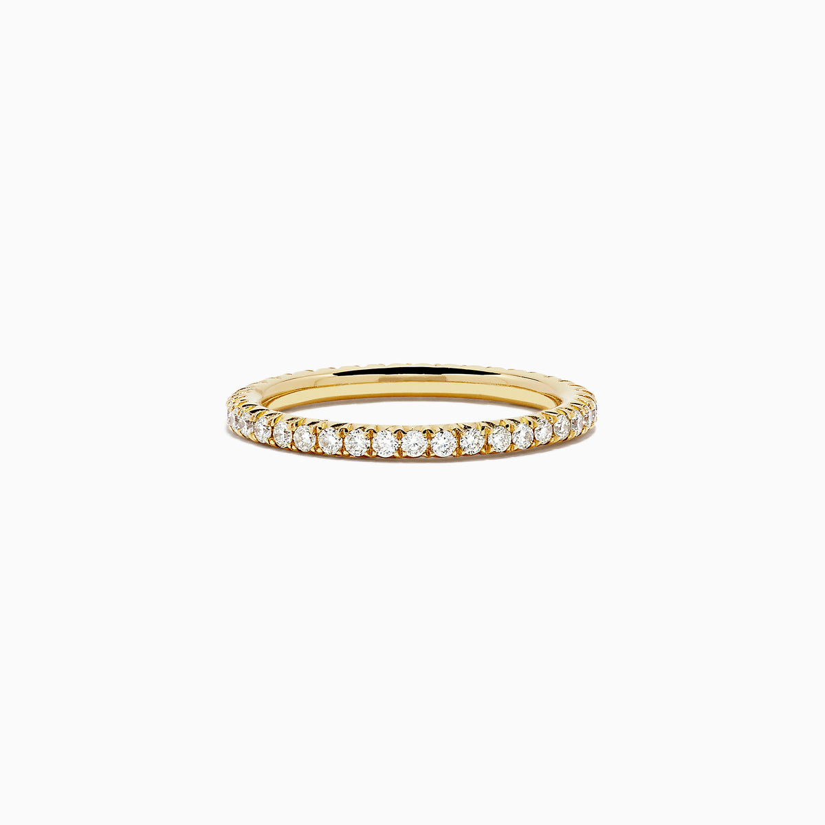 An 18K Yellow Gold Yellow Diamond Eternity Band, 0.54 TCW, featuring a continuous circle of small yellow diamonds, is shown on a plain white background.