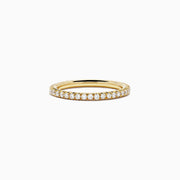 An 18K Yellow Gold Yellow Diamond Eternity Band, 0.54 TCW, featuring a continuous circle of small yellow diamonds, is shown on a plain white background.