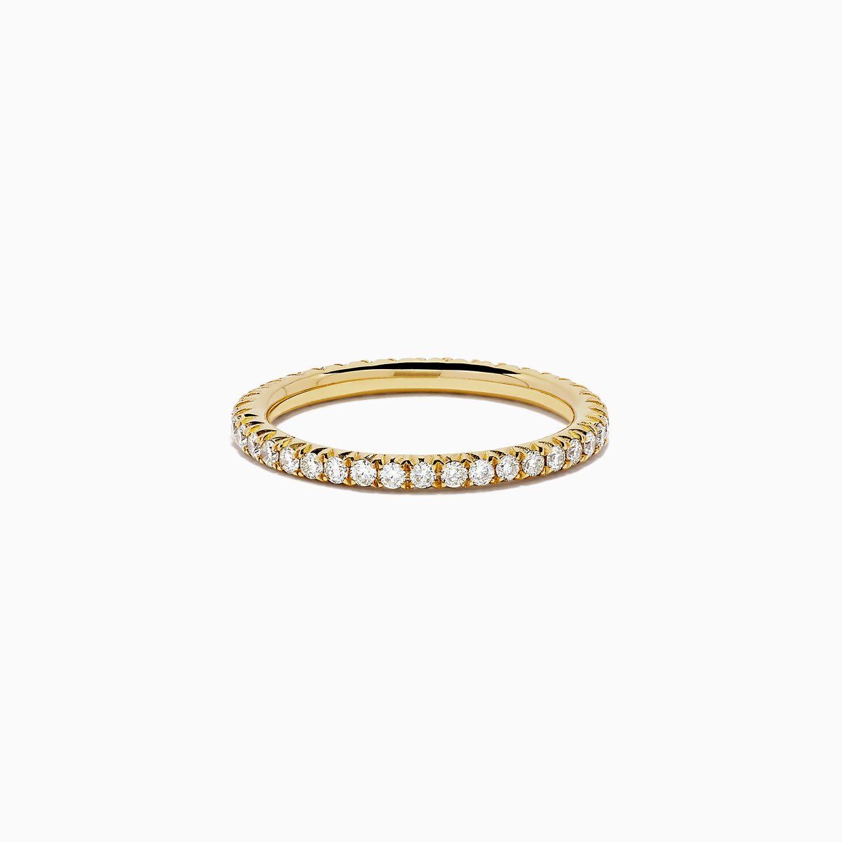 An 18K Yellow Gold Yellow Diamond Eternity Band, 0.54 TCW, featuring a continuous circle of small yellow diamonds, is shown on a plain white background.