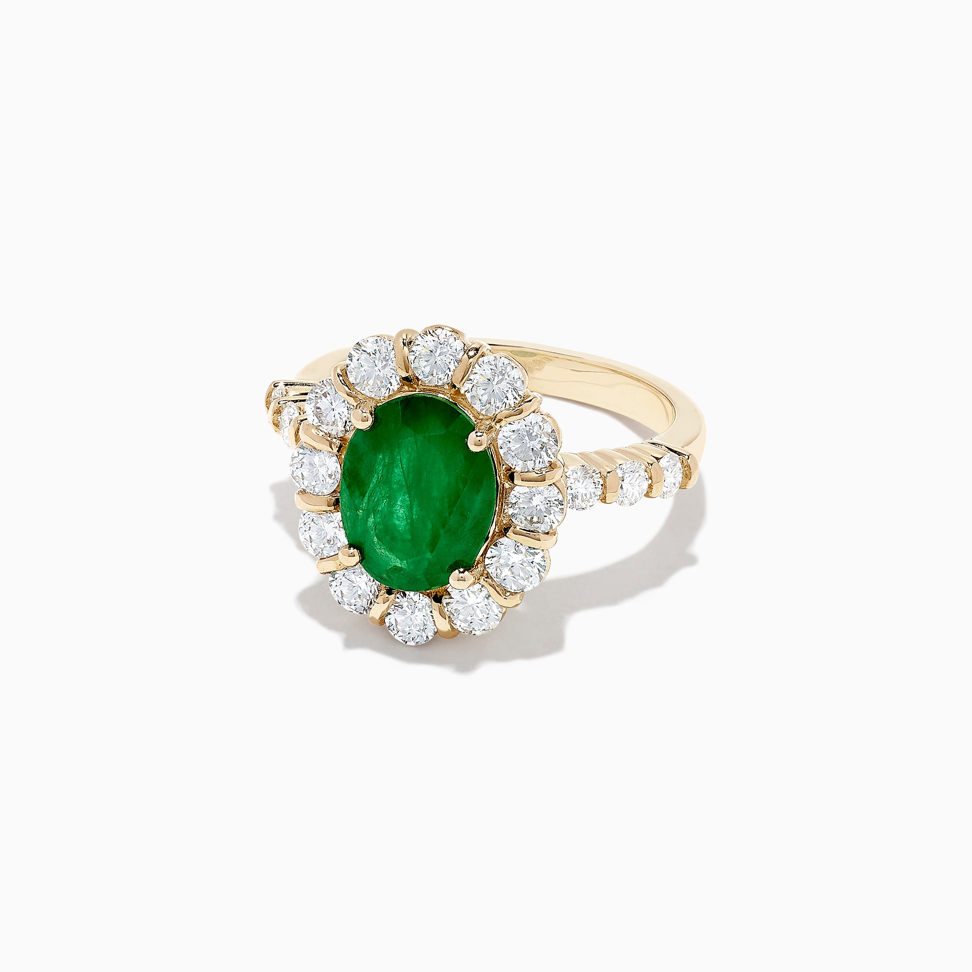 Effy Brasilica 14K Yellow Gold Emerald and Diamond Ring, 3.61 TCW