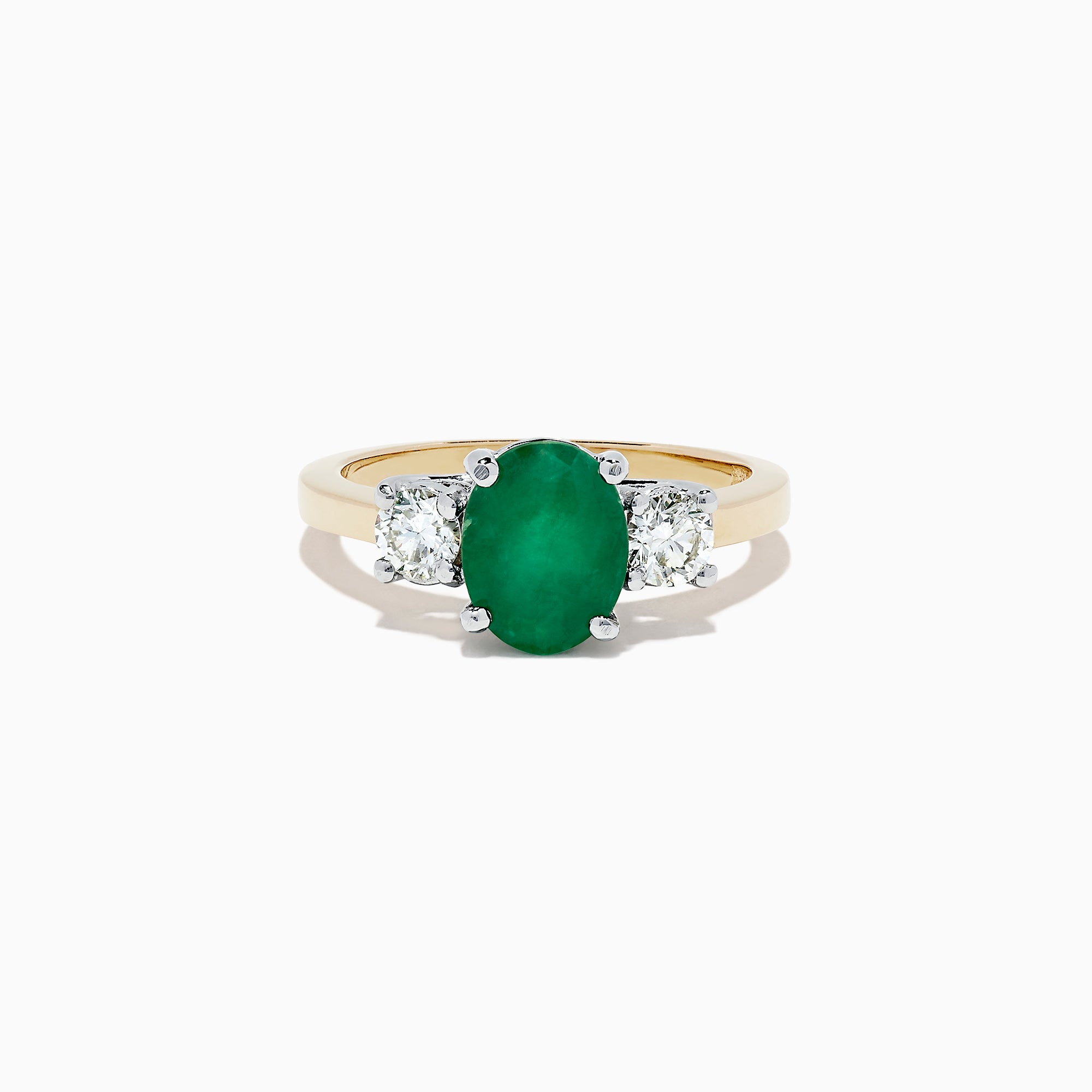 Effy Brasilica 14K 2-Tone Gold Emerald and Diamond Ring, 2.01 TCW