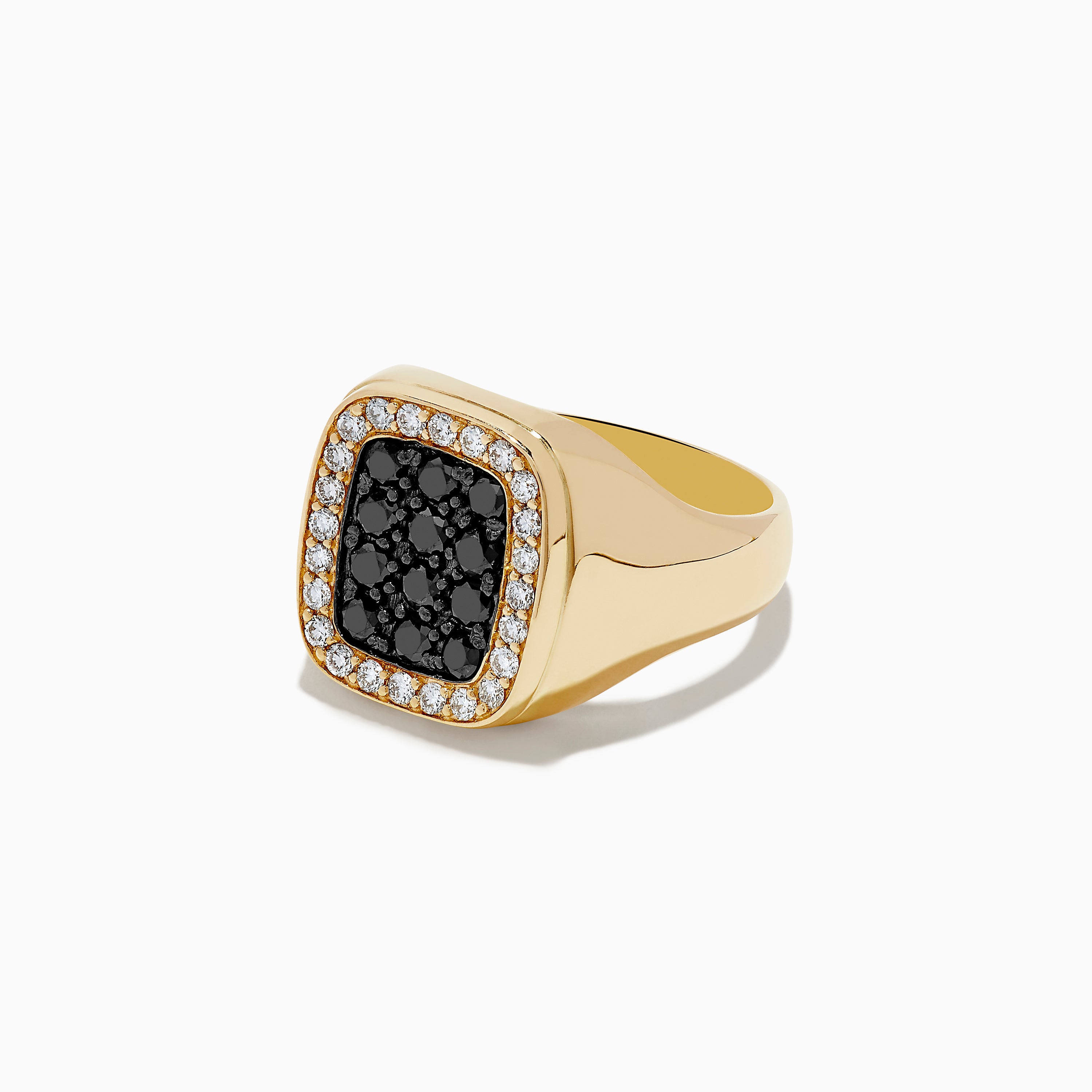 Effy Men's 14K Yellow Gold Black and White Diamond Ring