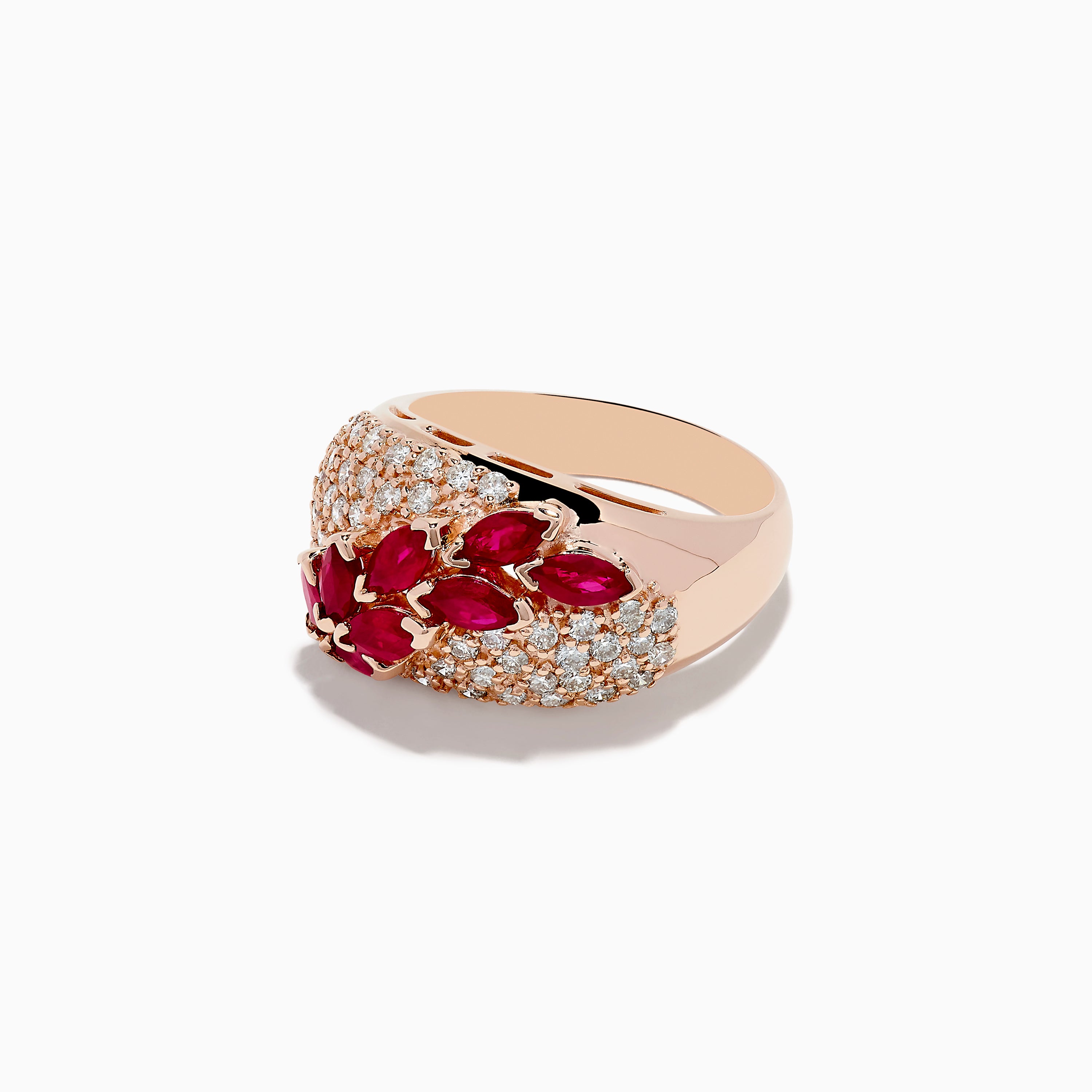 Effy 14K Rose Gold Ruby and Diamond Ring