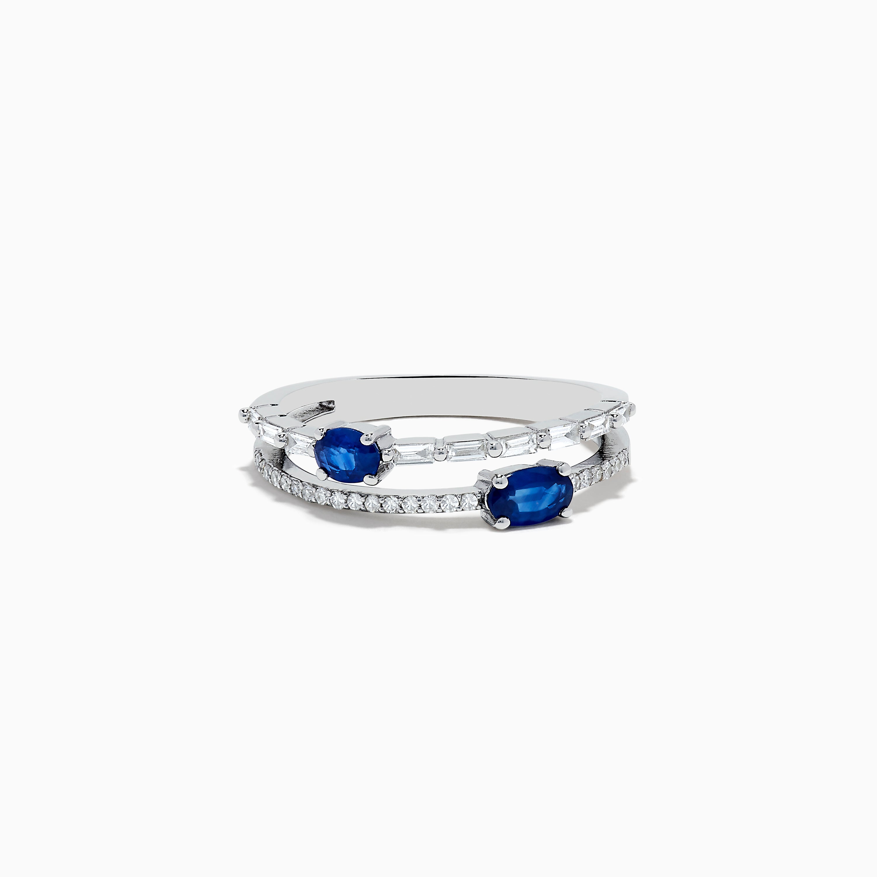 Effy Royale Bleu 14K White Gold Blue Sapphire and Diamond Ring