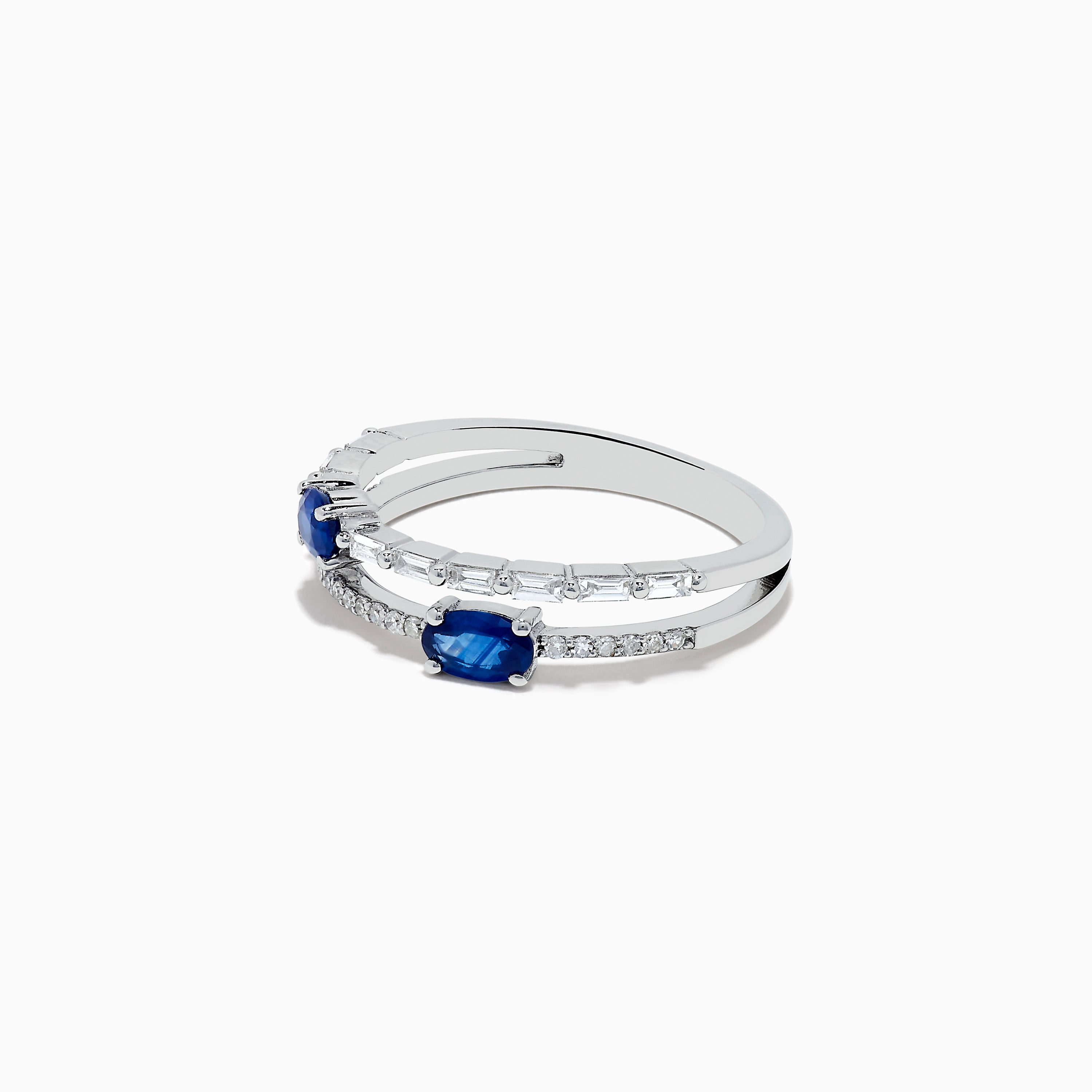 Effy Royale Bleu 14K White Gold Blue Sapphire and Diamond Ring