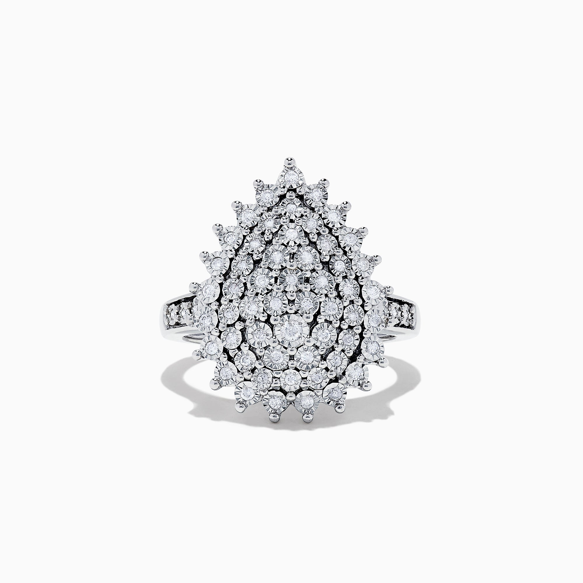 Effy 925 Sterling Silver Diamond Cluster Ring, 0.28 TCW