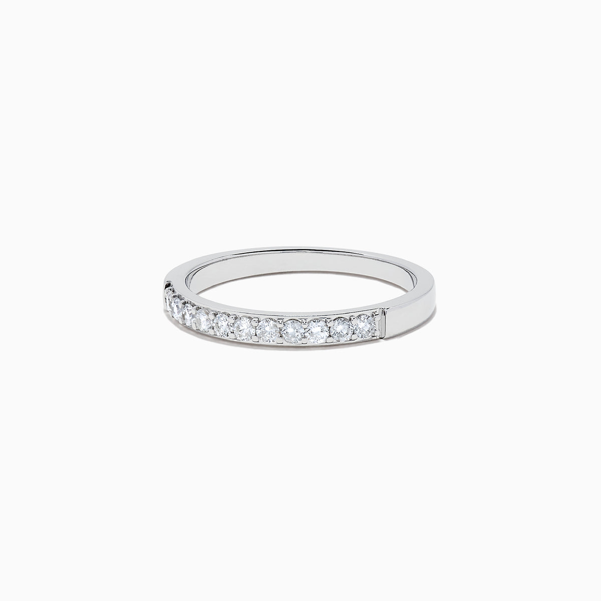 The Bridal 14K White Gold Prong Set Diamond Band, 0.24 TCW, showcases a row of round diamonds in prong settings on gleaming white gold, elegantly presented against a plain white background.