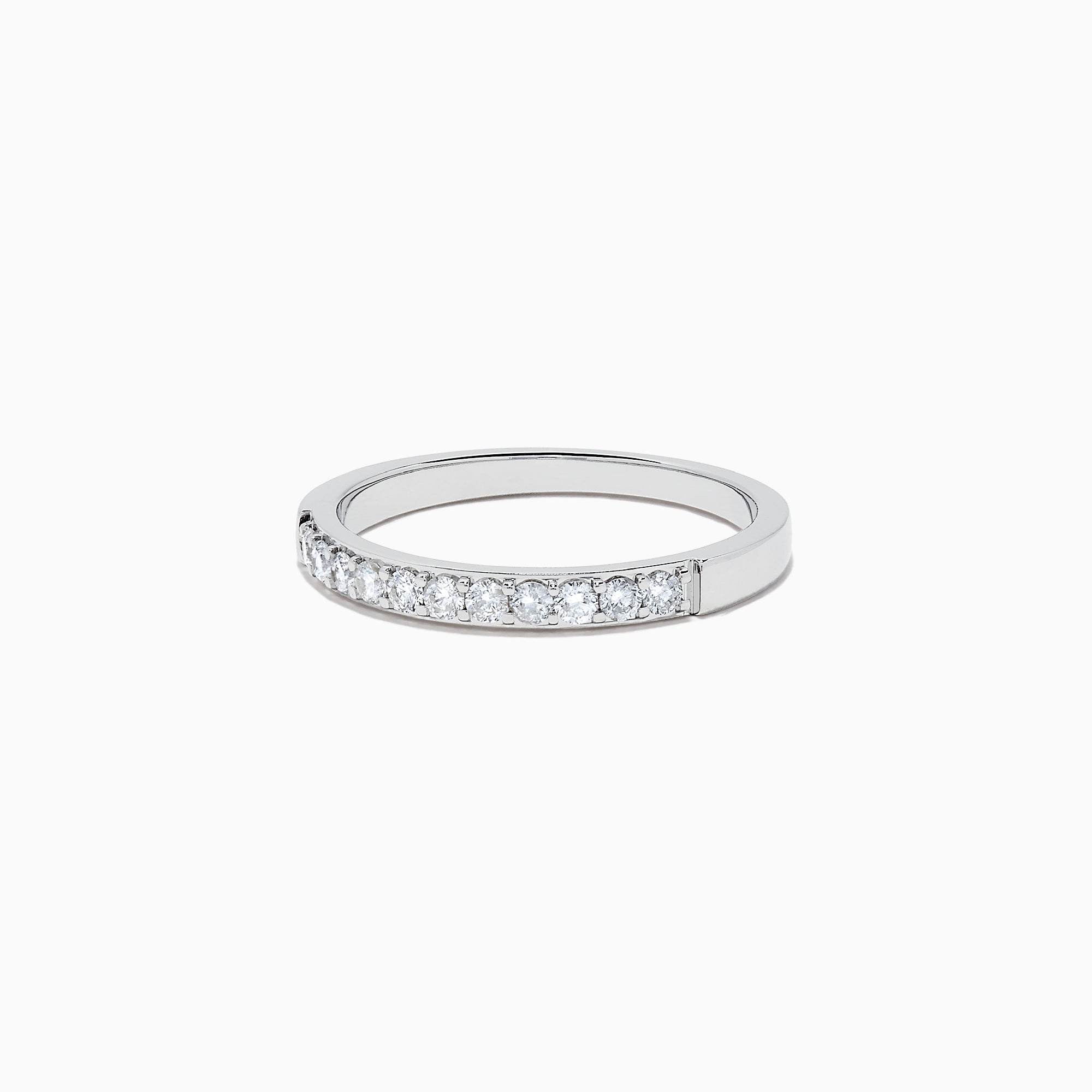 The Bridal 14K White Gold Prong Set Diamond Band, 0.24 TCW, showcases a row of round diamonds in prong settings on gleaming white gold, elegantly presented against a plain white background.