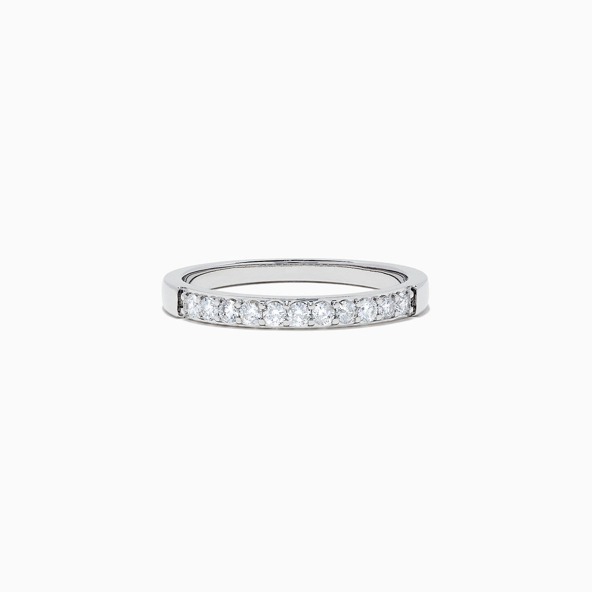 The Bridal 14K White Gold Prong Set Diamond Band, 0.24 TCW, showcases a row of round diamonds in prong settings on gleaming white gold, elegantly presented against a plain white background.