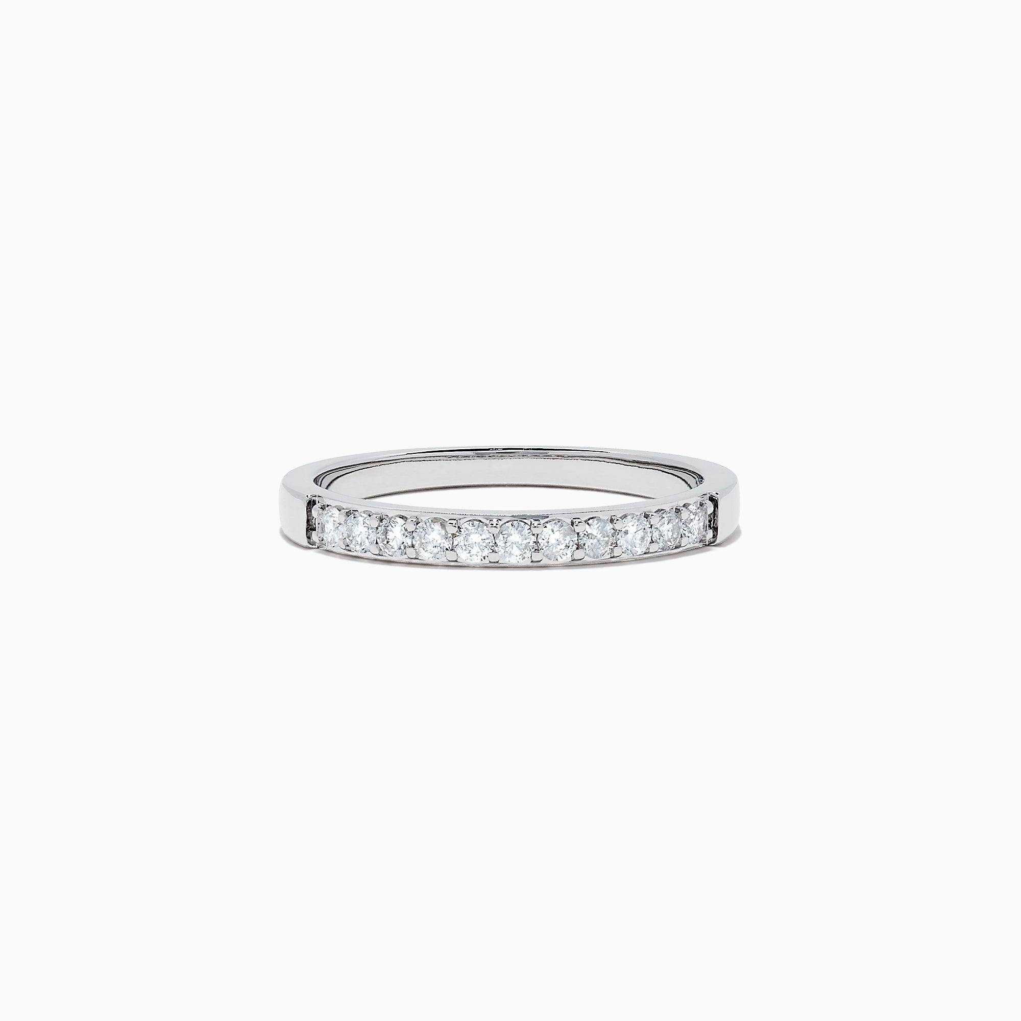 The Bridal 14K White Gold Prong Set Diamond Band, 0.24 TCW, showcases a row of round diamonds in prong settings on gleaming white gold, elegantly presented against a plain white background.