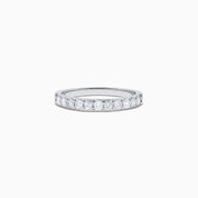 The Pave Classica 14K white gold prong set diamond band features 0.49 TCW of round-cut diamonds along the top half, shown against a plain white background.