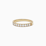 The Bridal 14K Yellow Gold Prong Set Diamond Band, 0.49 TCW, features a row of round white diamonds along the top half and is shown on a plain white background.