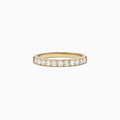 The Bridal 14K Yellow Gold Prong Set Diamond Band, 0.49 TCW, features a row of round white diamonds along the top half and is shown on a plain white background.