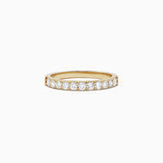 The Bridal 14K Yellow Gold Prong Set Diamond Band, 0.49 TCW, features a row of round white diamonds along the top half and is shown on a plain white background.