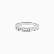 The Bridal 14K White Gold Channel Set Diamond Band, 0.24 TCW, features a row of round diamonds set along the top and is shown against a plain white background.