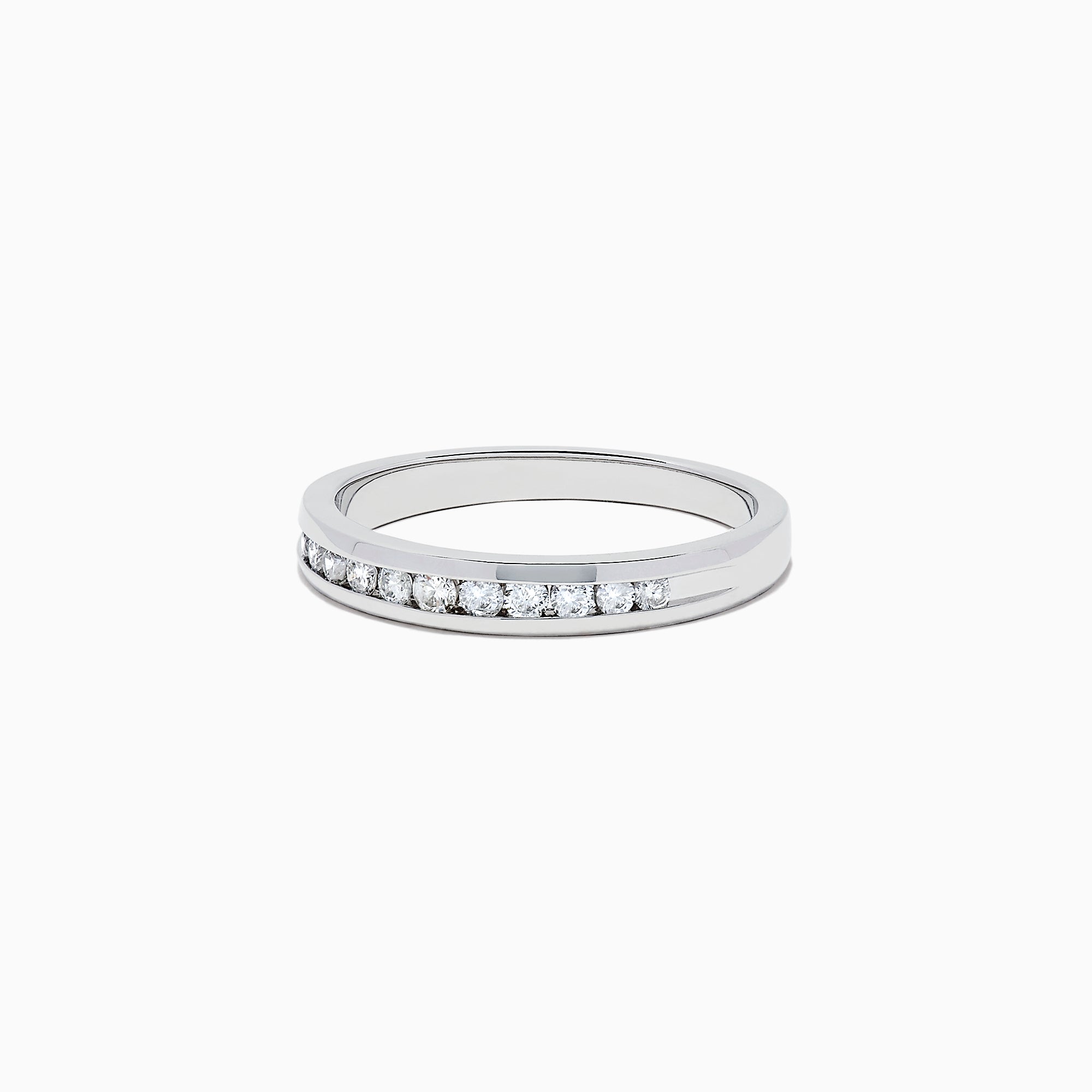 The Bridal 14K White Gold Channel Set Diamond Band, 0.24 TCW, features a row of round diamonds set along the top and is shown against a plain white background.