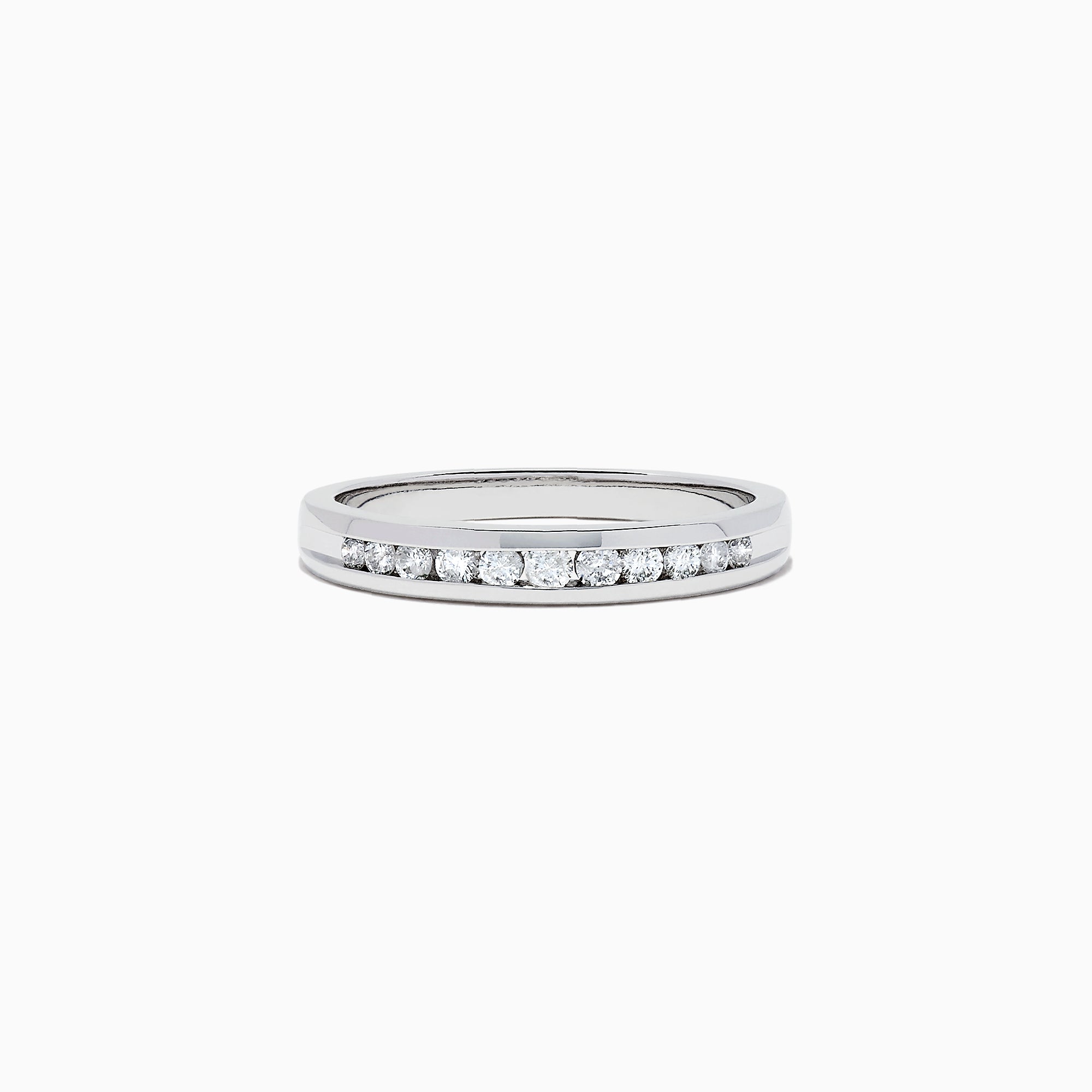 The Bridal 14K White Gold Channel Set Diamond Band, 0.24 TCW, features a row of round diamonds set along the top and is shown against a plain white background.