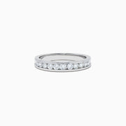 The Bridal 14K White Gold Channel Set Diamond Band, 0.49 TCW, features a row of round, clear diamonds set along the band and is displayed on a white background.