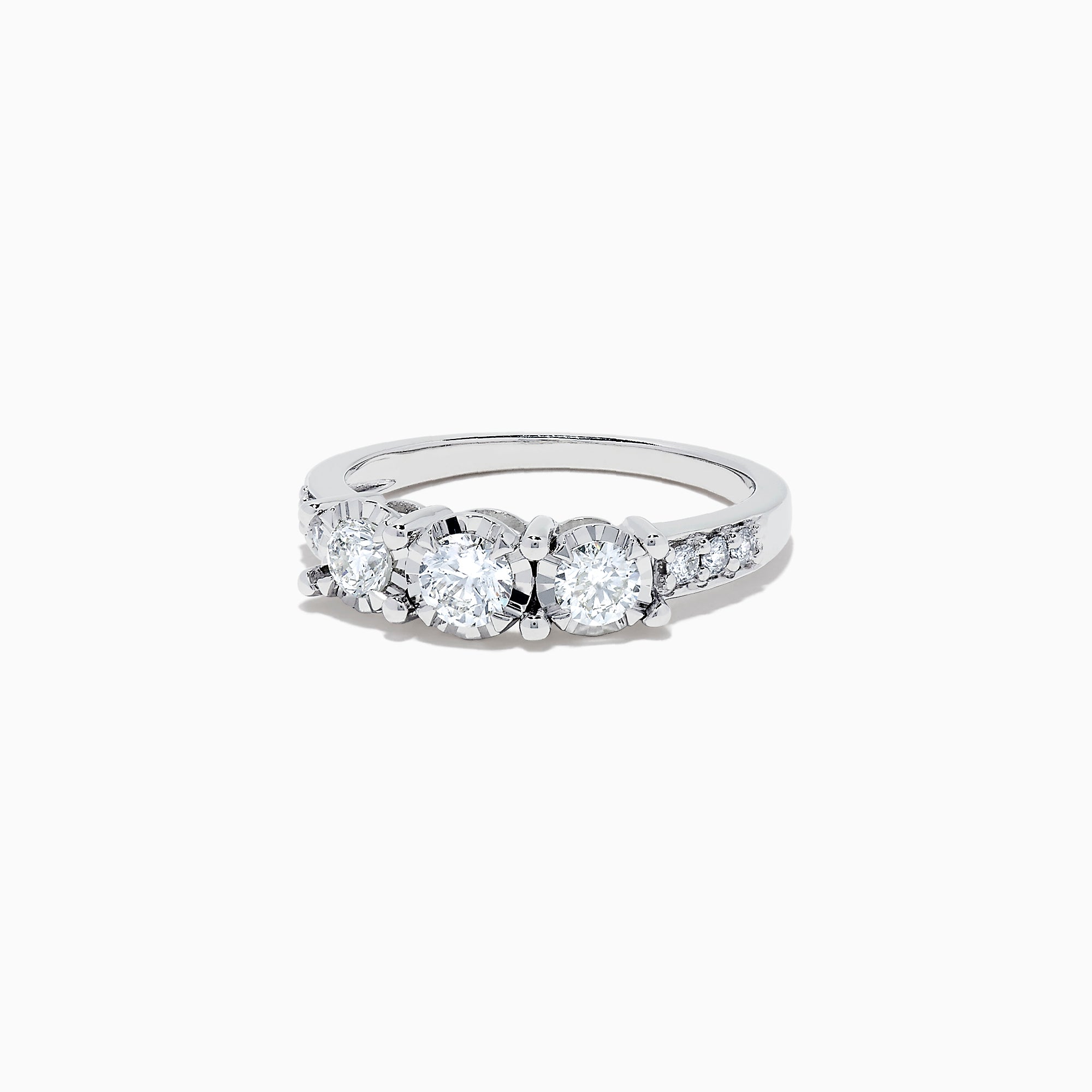 Three Row Pave Diamond Ring in 14k White Gold – Bailey's Fine Jewelry