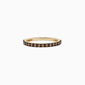 The 14K Yellow Gold Espresso Diamond Band, 0.34 TCW, showcases a row of small round brown diamonds set along the band, presented on a plain white background.