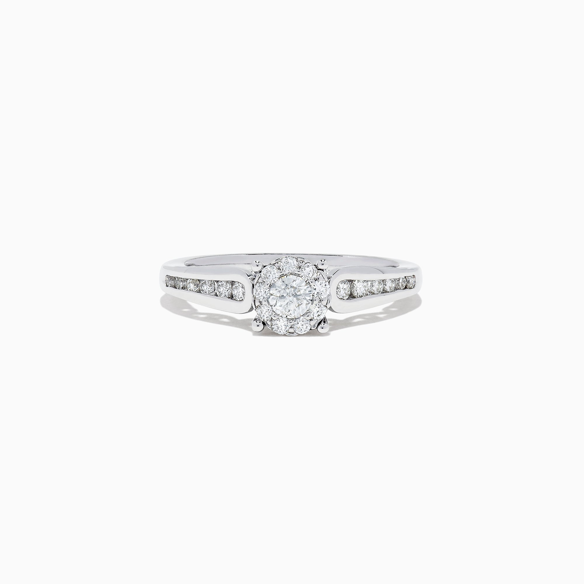 Effy Bridal 14K White Gold Diamond Cluster Ring and Band Set, 0.72 TCW