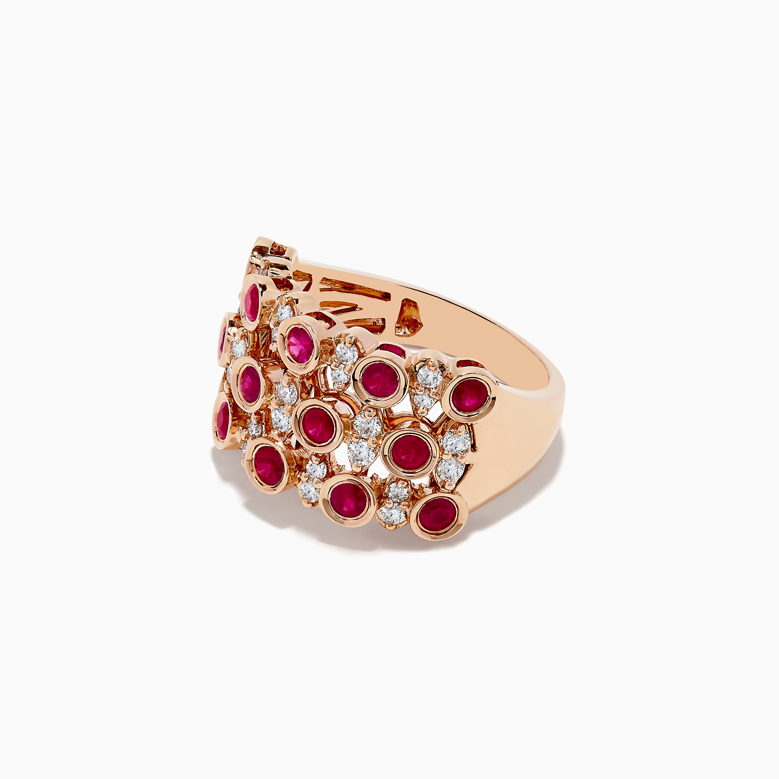 Effy 14K Rose Gold Ruby and Diamond Trellis Ring