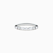The Pave Classica 14K White Gold Diamond Band, 0.59 TCW, features alternating round and marquise-shaped diamonds elegantly set along the band, displayed on a plain white background.