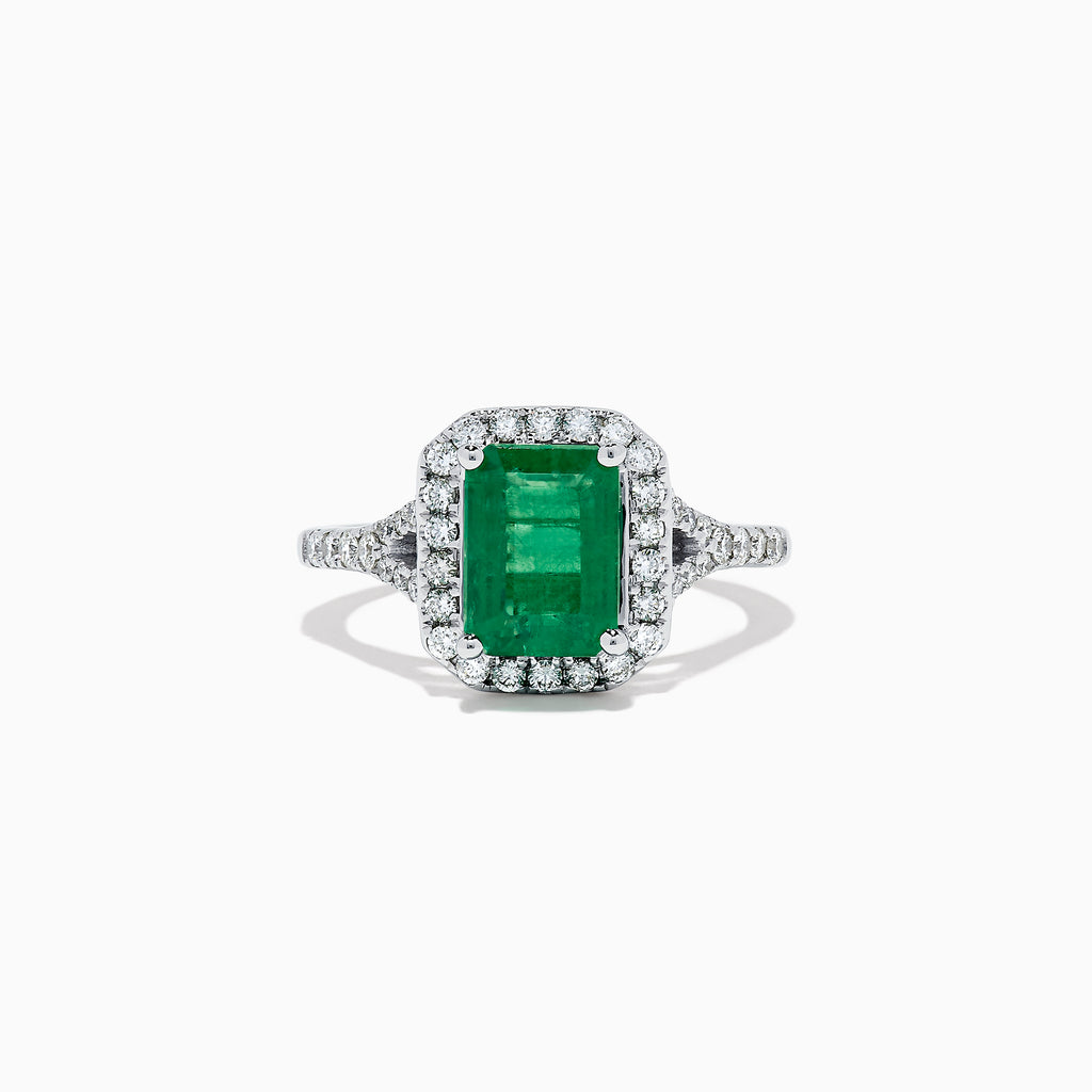 Effy Brasilica 14K White Gold Emerald and Diamond Ring, 2.81 TCW
