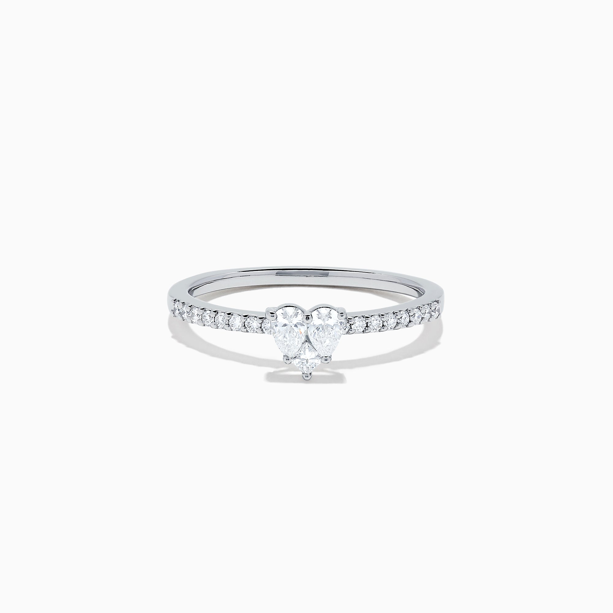 Effy Pave Classica 14K White Gold Diamond Mini Heart Ring, 0.35 TCW